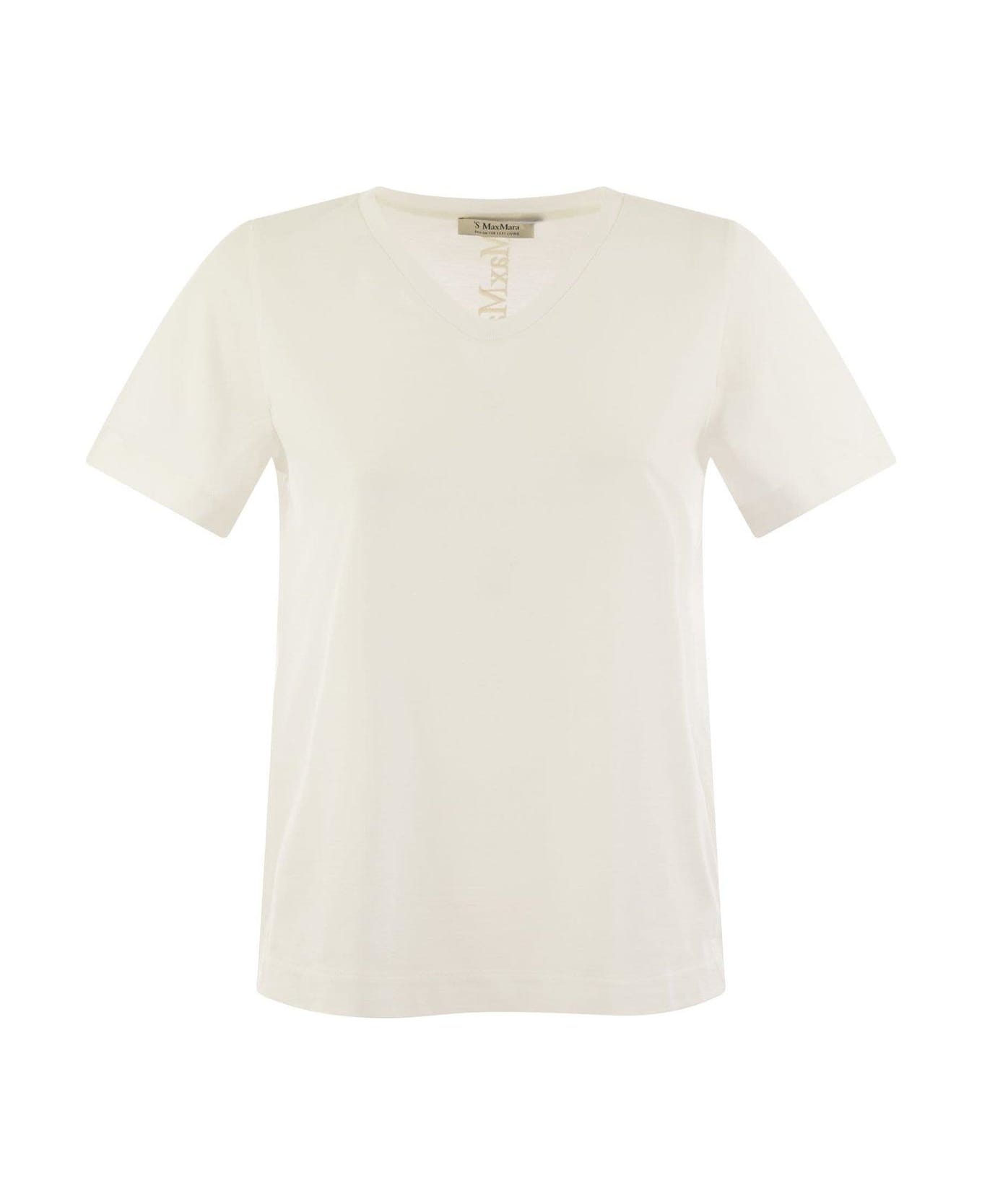 'S Max Mara V-neck Crewneck T-shirt 'S Max Mara - WHITE