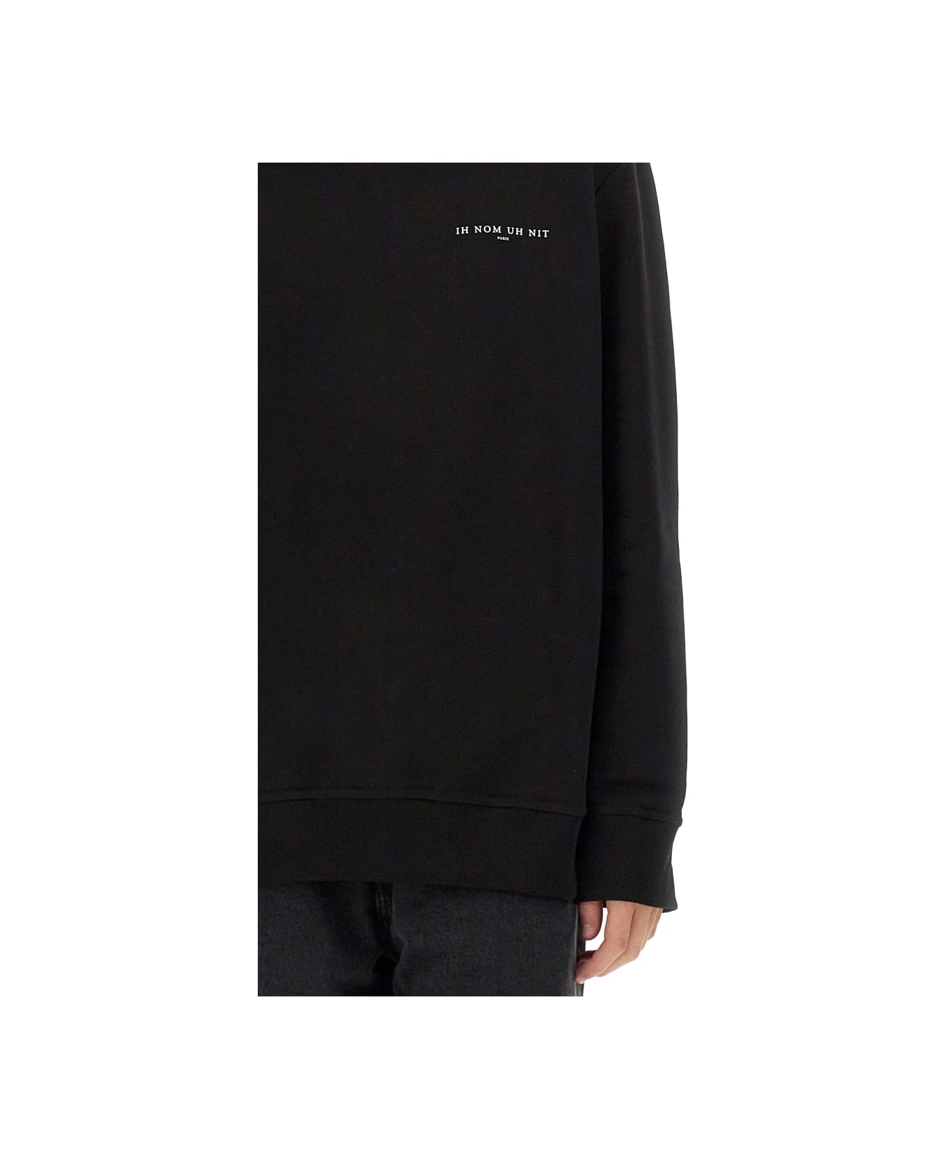 ih nom uh nit Crown Mask Print Sweatshirt - BLACK