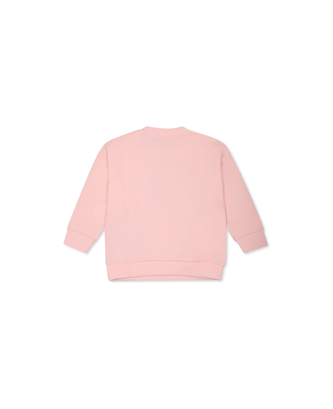 Moschino Fuchsia Sweatshirt For Baby Girl With Teddy Bear - Pink