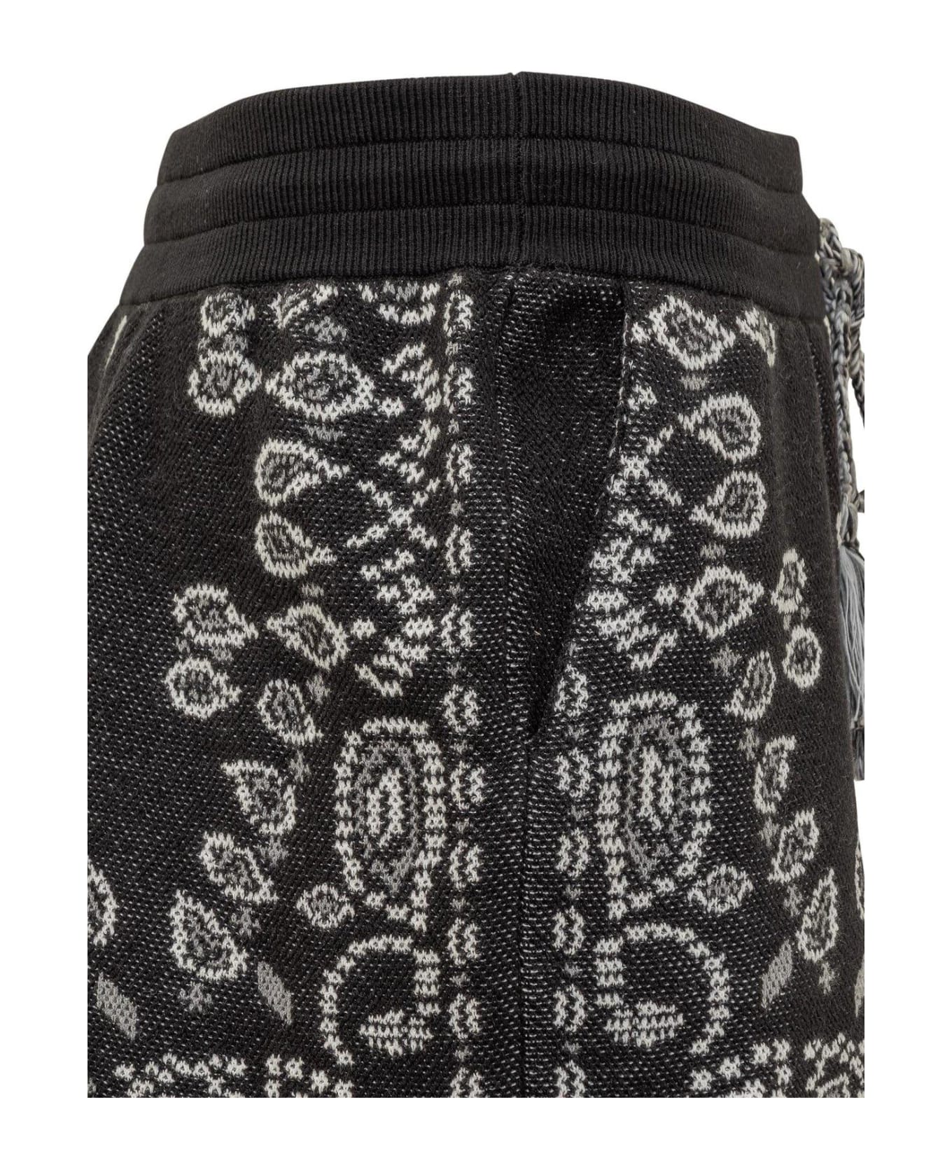 Alanui Bandana-pattern Drawstring Shorts - Black
