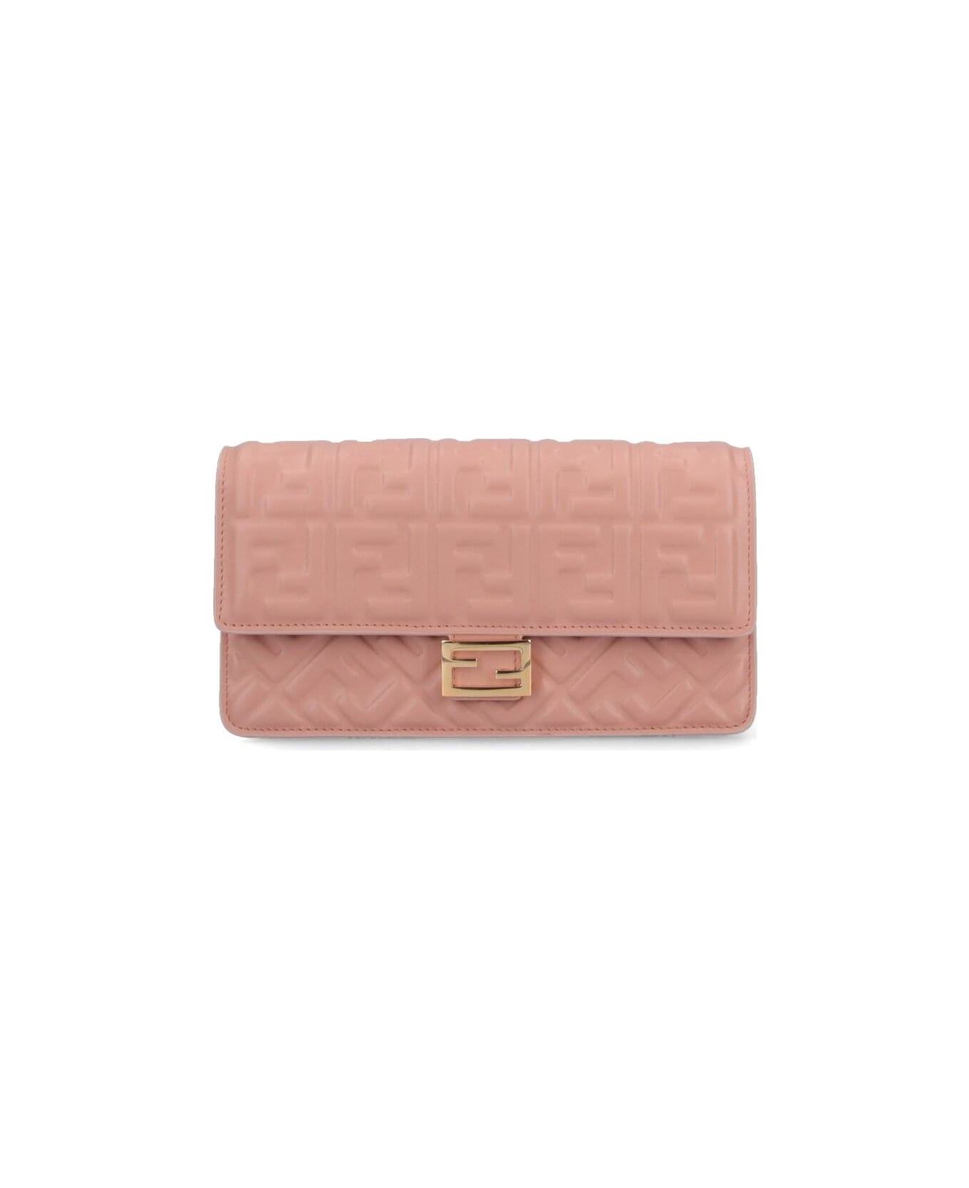 Fendi 
baguette
 Wallet With Shoulder Strap - Ballet Rose+os