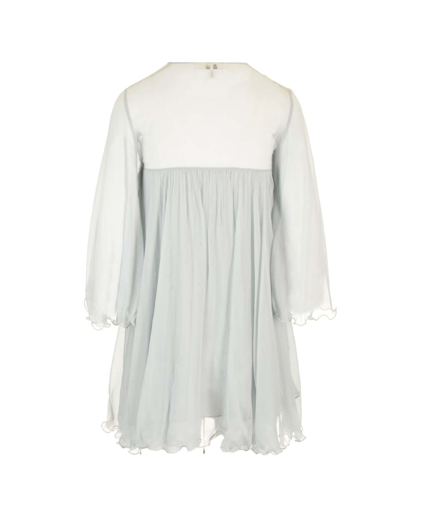 Chloé Pleated Mini Dress - Clear Blue
