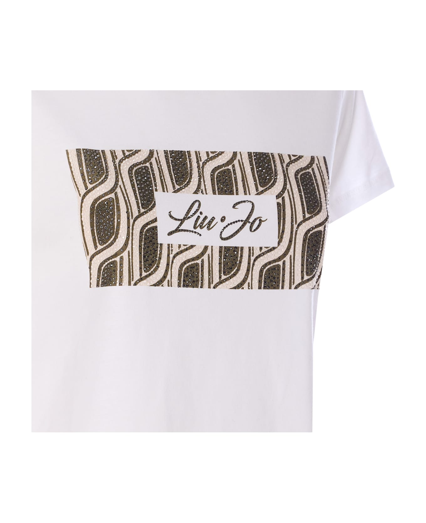 Liu-Jo Strass Logo T-shirt - White