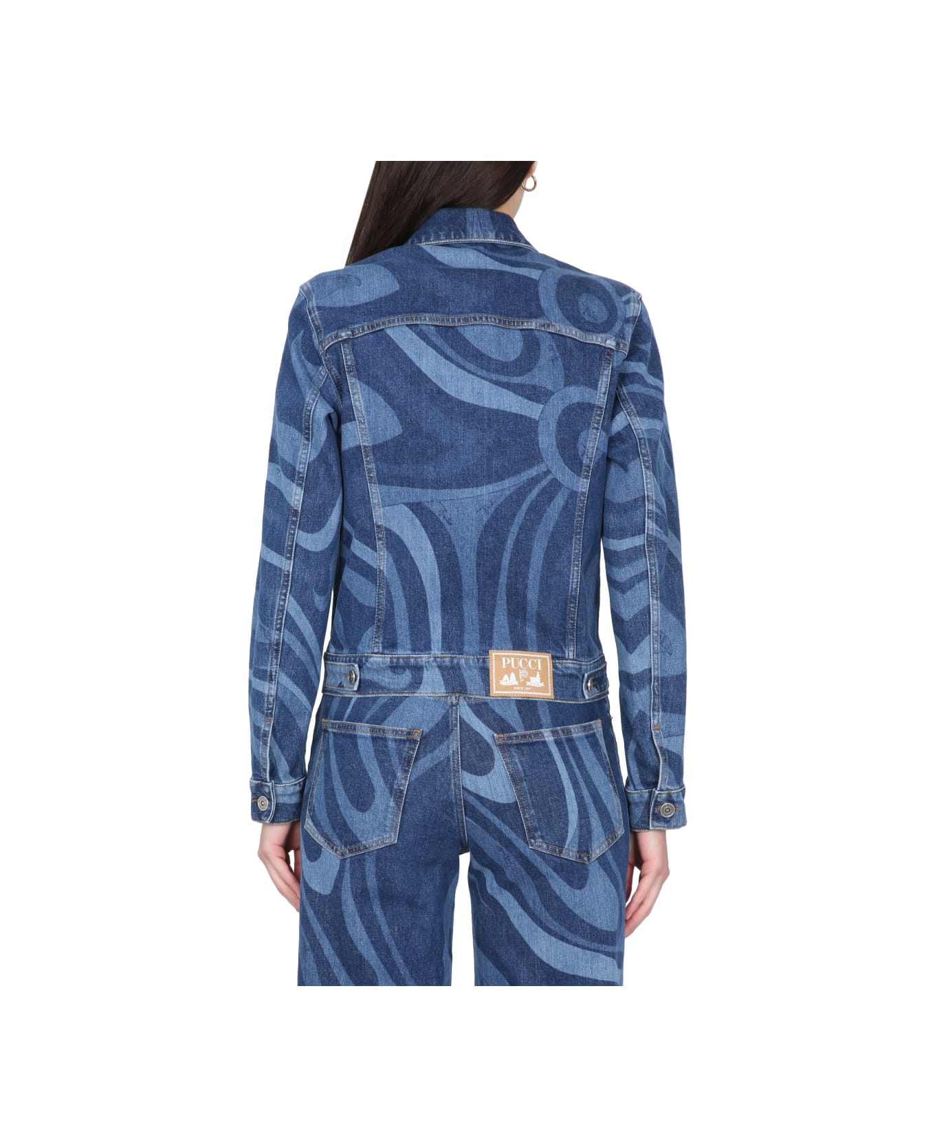 Pucci Marble Print Jacket - BLUE