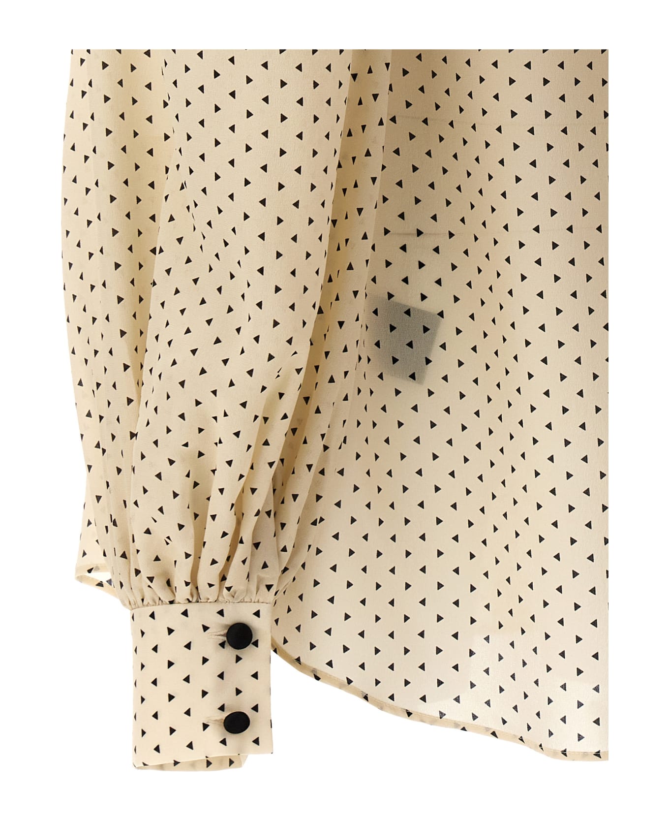 Balmain Silk Shirt With Lavallière Collar - Cream ブラウス