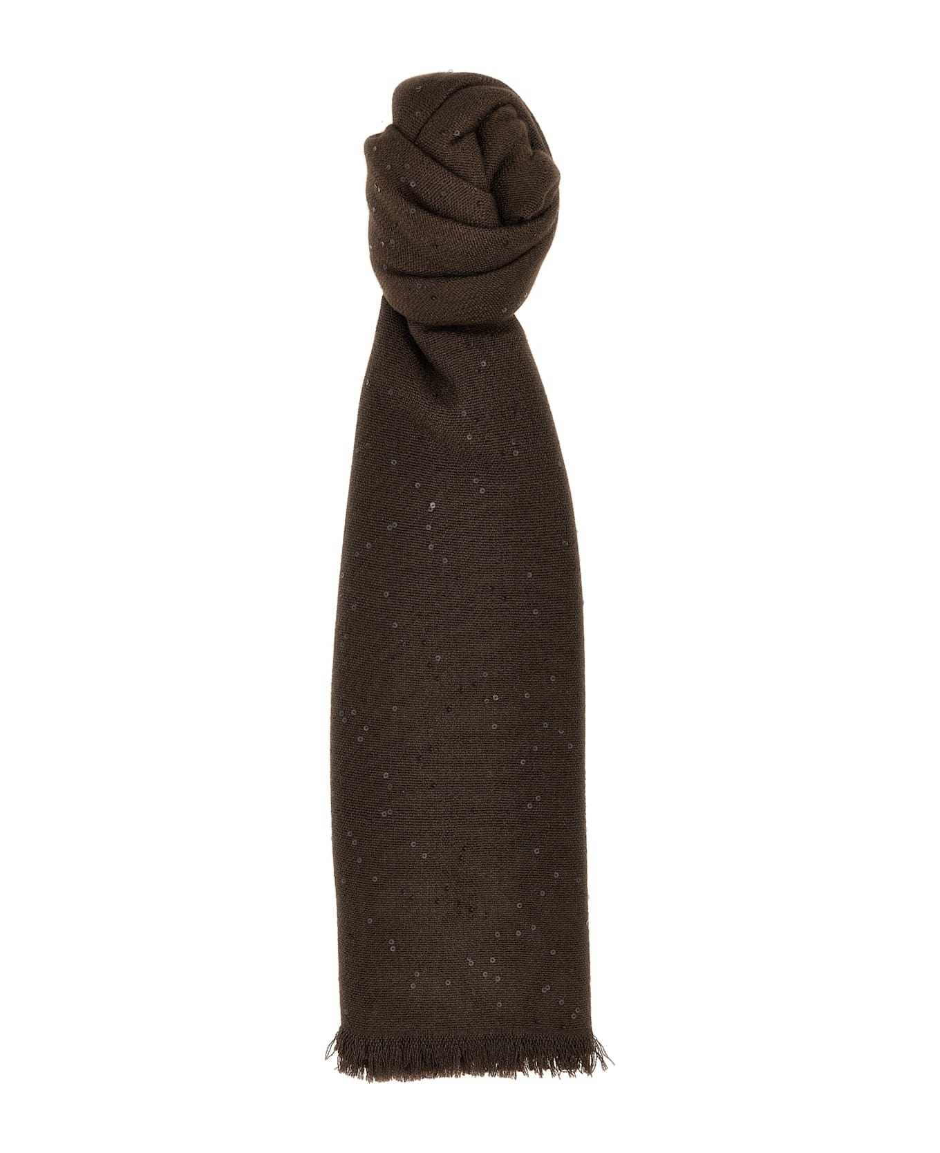 Brunello Cucinelli Micro Sequin Scarf - Brown