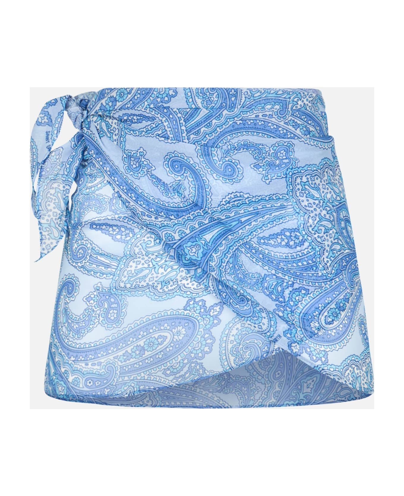 MC2 Saint Barth Woman Paisley Short Pareo Sery - BLUE