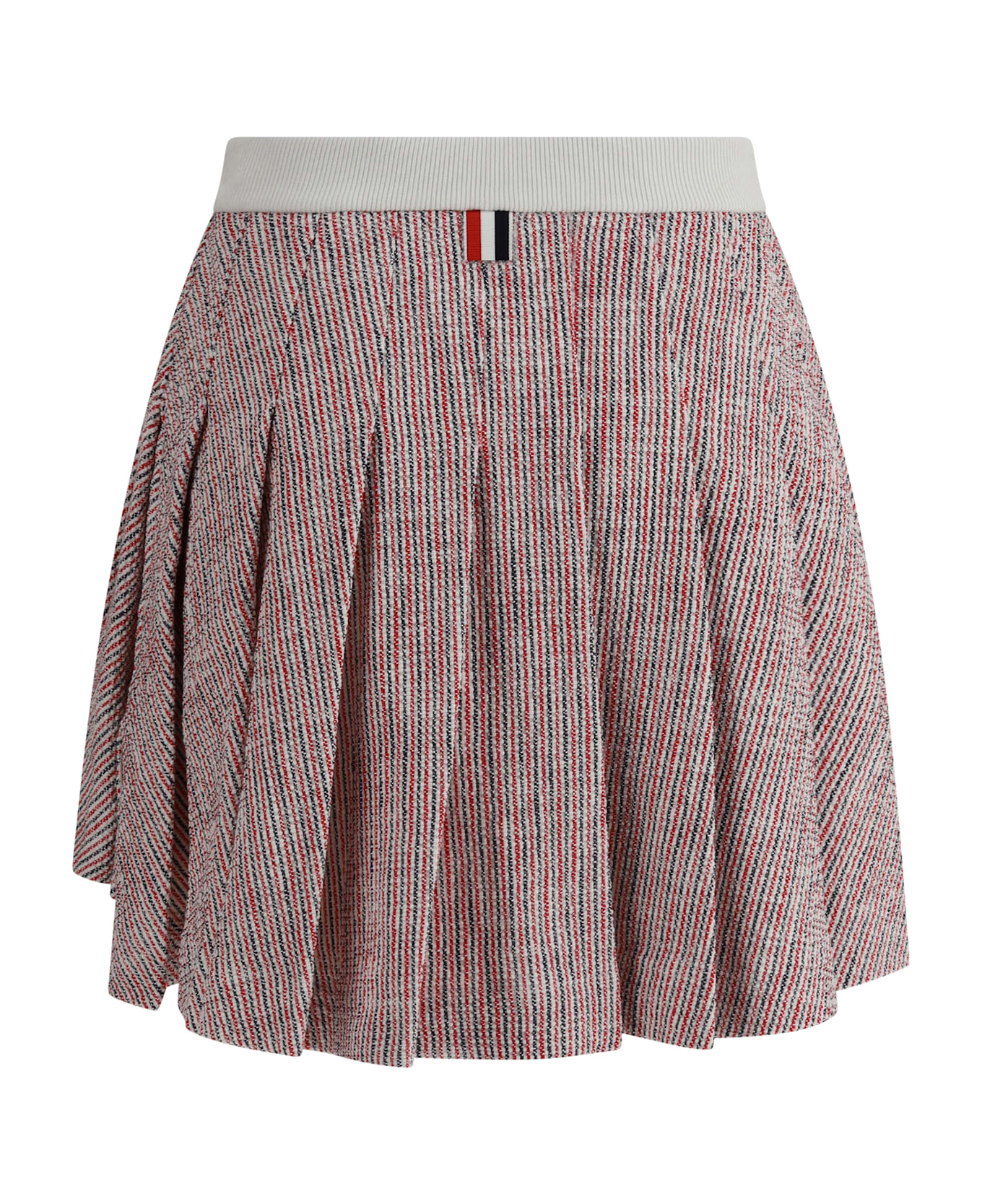 Thom Browne Tweed Pleated Miniskirt - Rwbwht