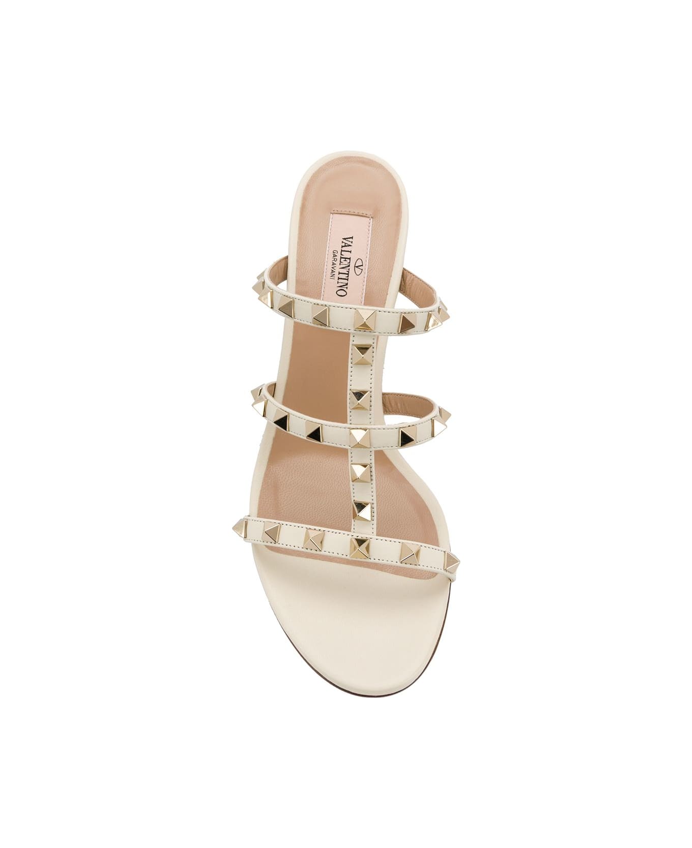 Valentino Garavani Rockstud Leather Sandals - Ivory