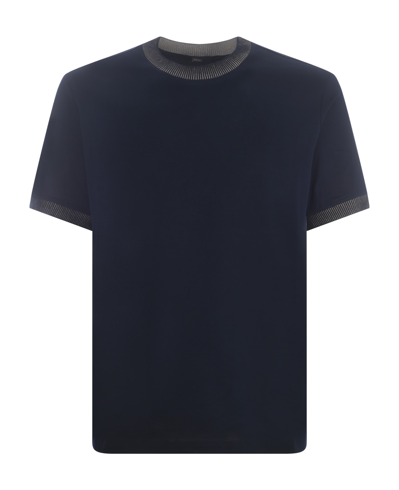 Herno T-shirt Herno 'h' In Cotton Jersey - Blu シャツ