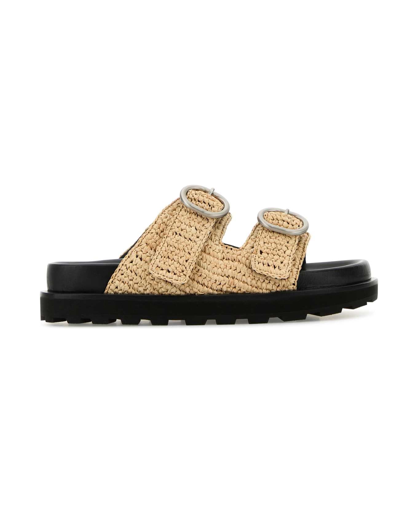 Jil Sander Beige Crochet Slippers - 280