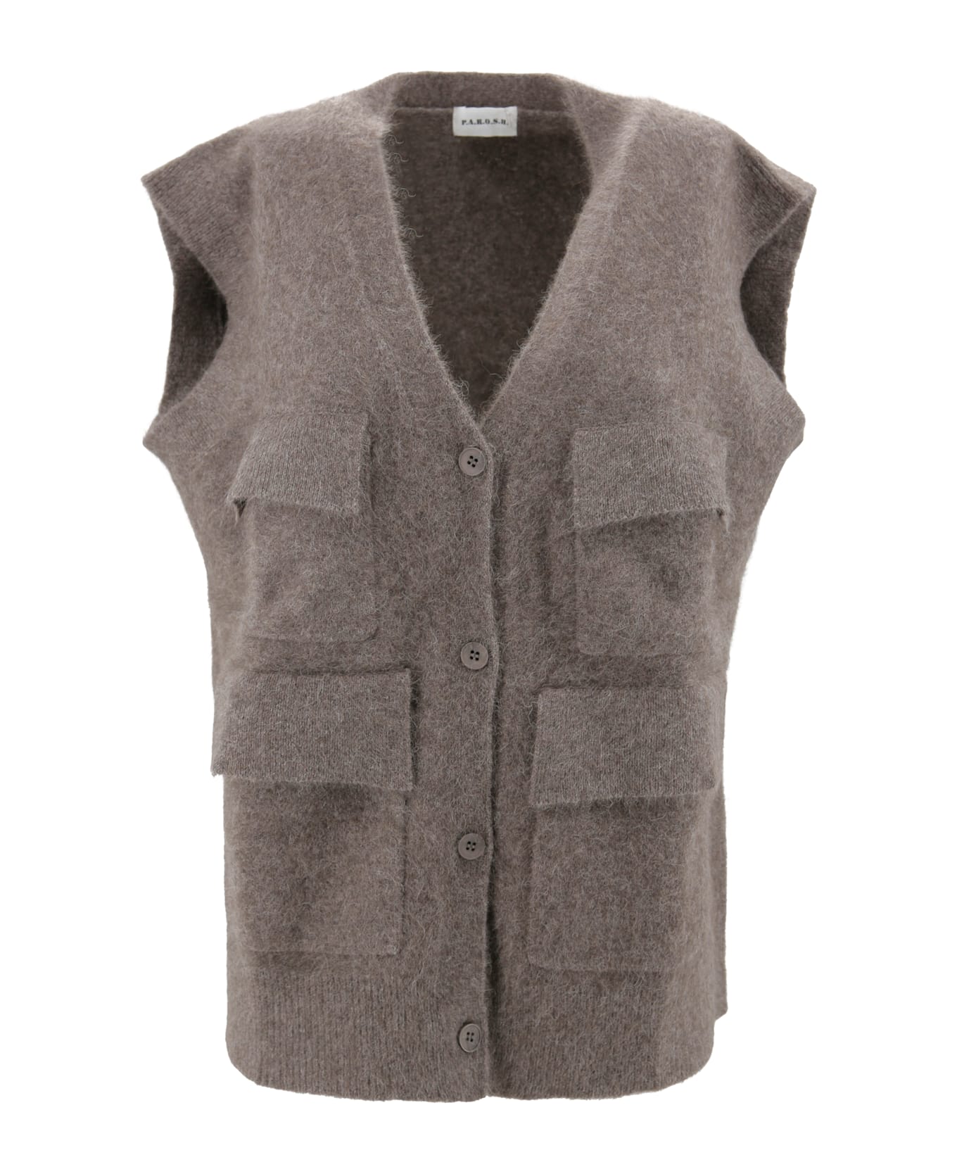 Parosh Sleeveless Knitted Vest - Castagna