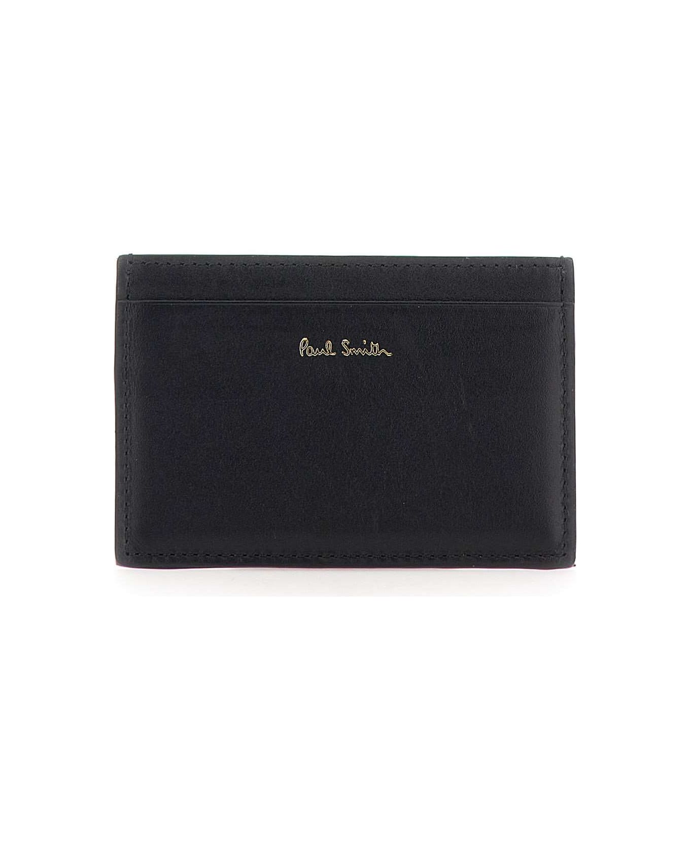 Paul Smith Card Holder Black Leather Wallet - BLACK