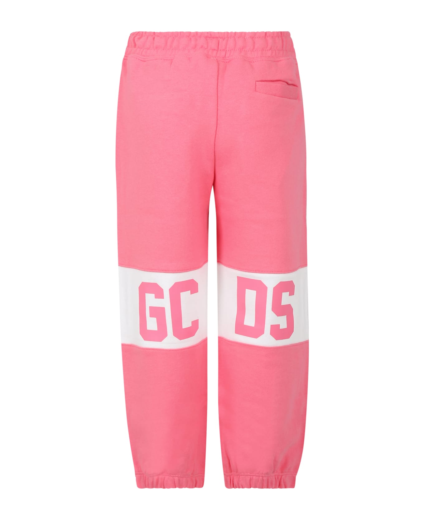 GCDS Mini Pink Trousers For Girl With Logo - Pink