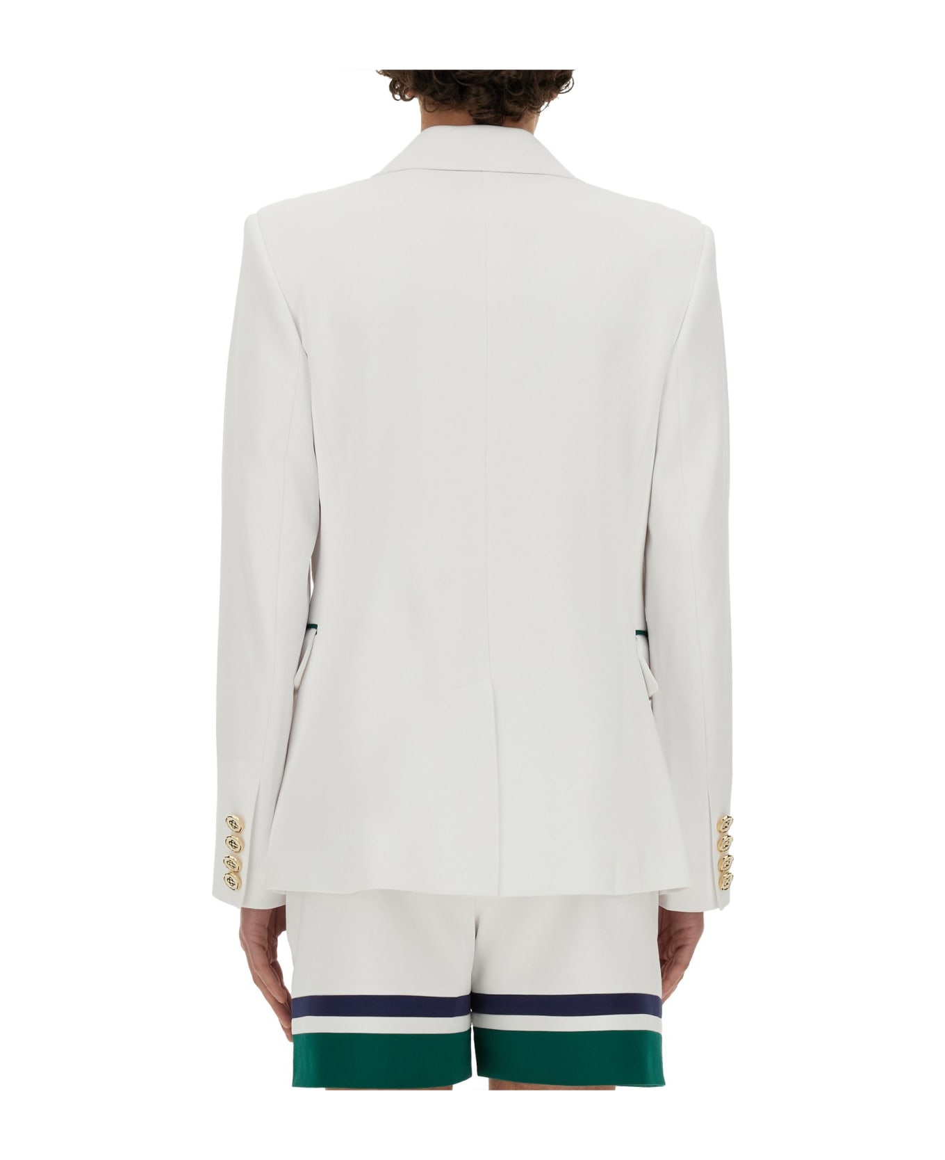 Casablanca Sport Tailoring Jacket - WHITE / GREEN / NAVY