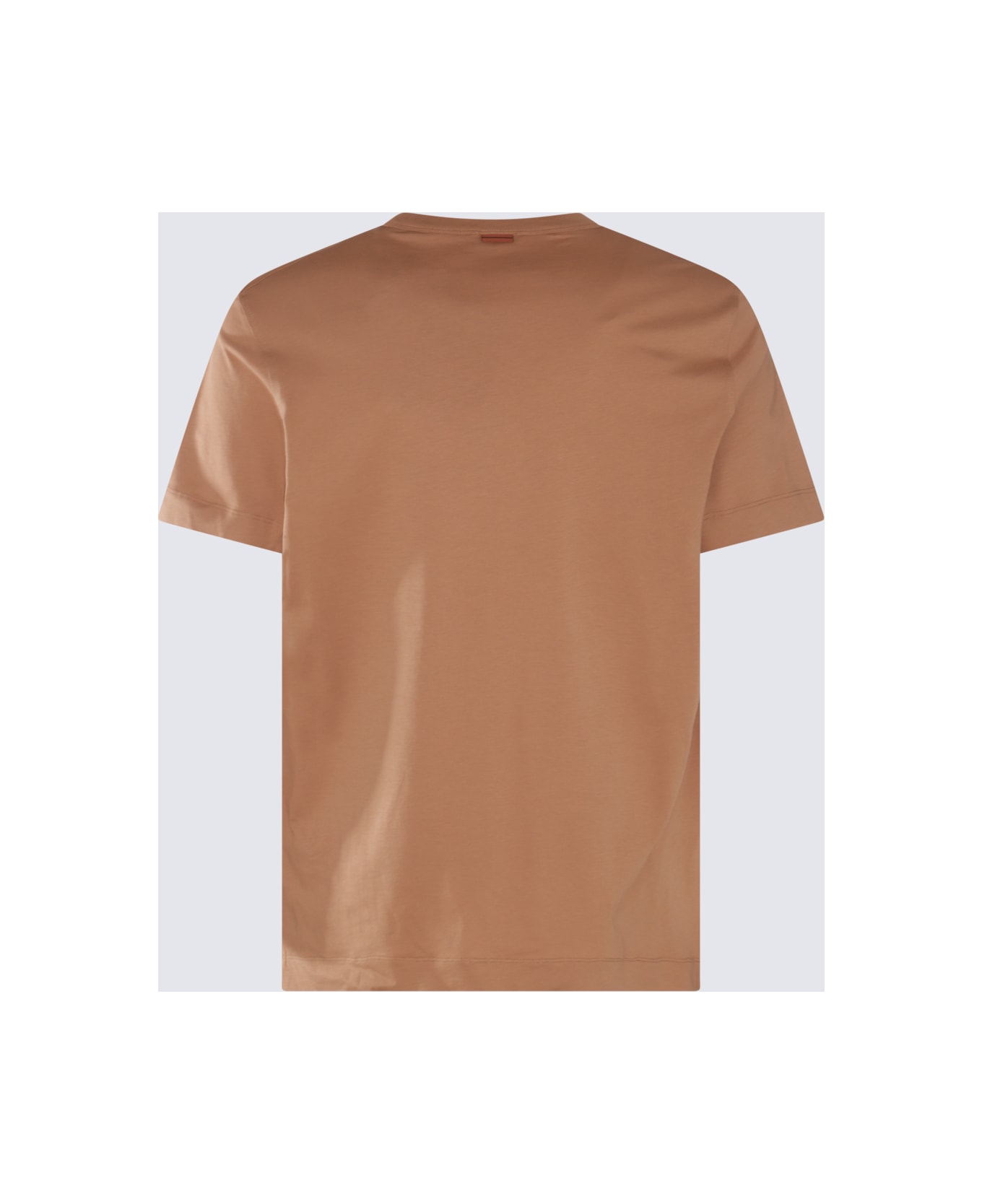 Zegna Camel Brown Cotton T-shirt - Brown