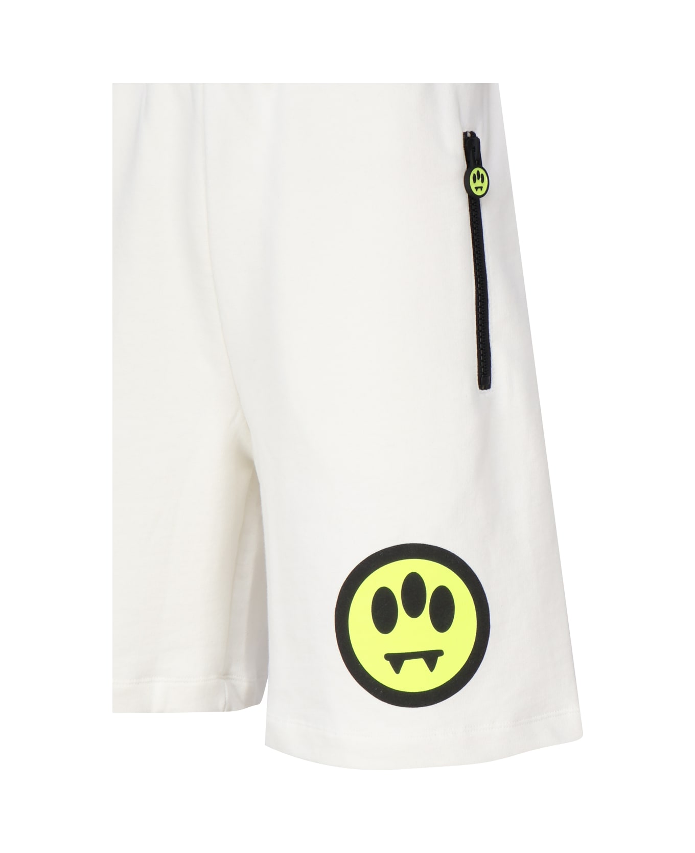 Barrow Bermuda Shorts With Logo And Smiley Writing - Bianco