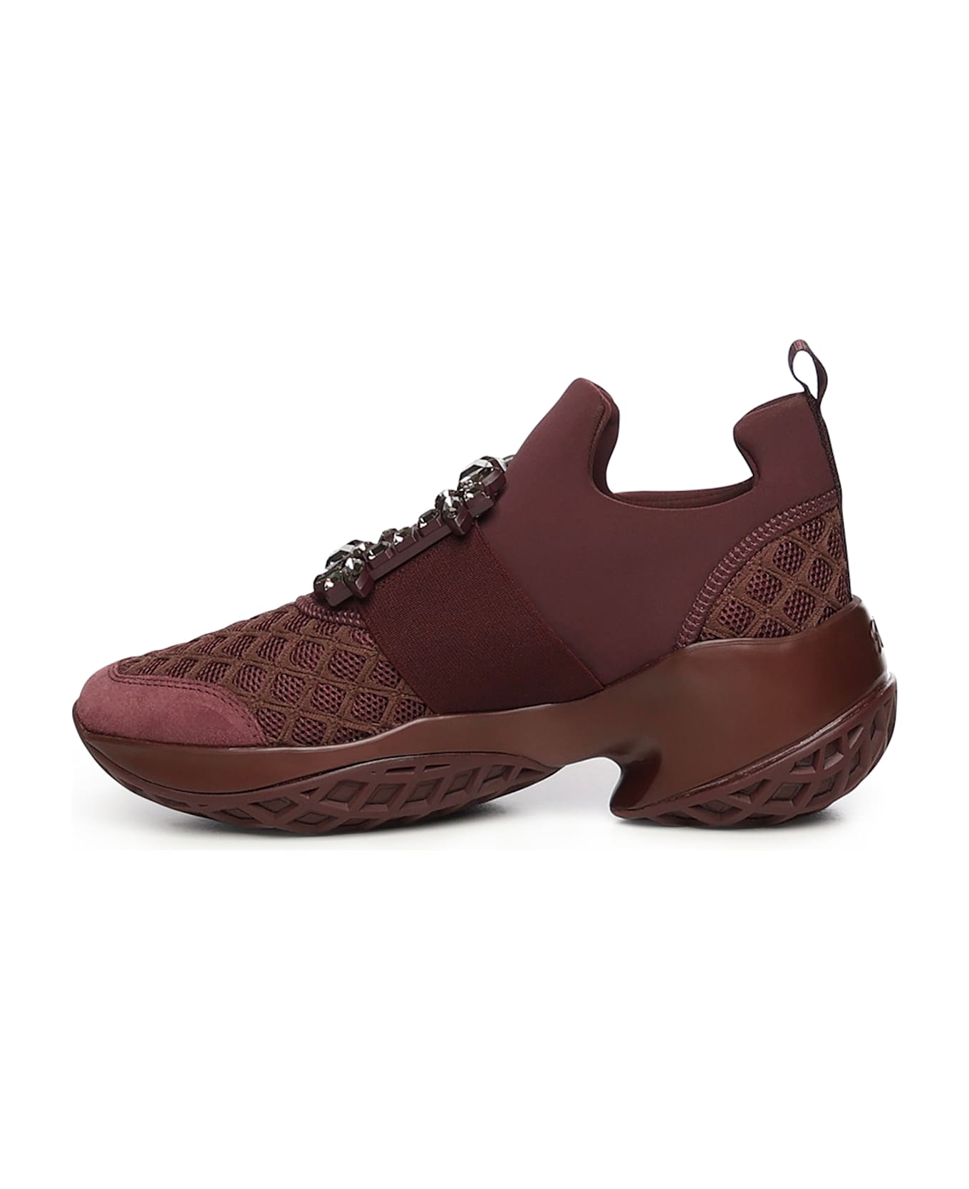 Roger Vivier Viv' Run Fabric Sneakers - Bordeaux