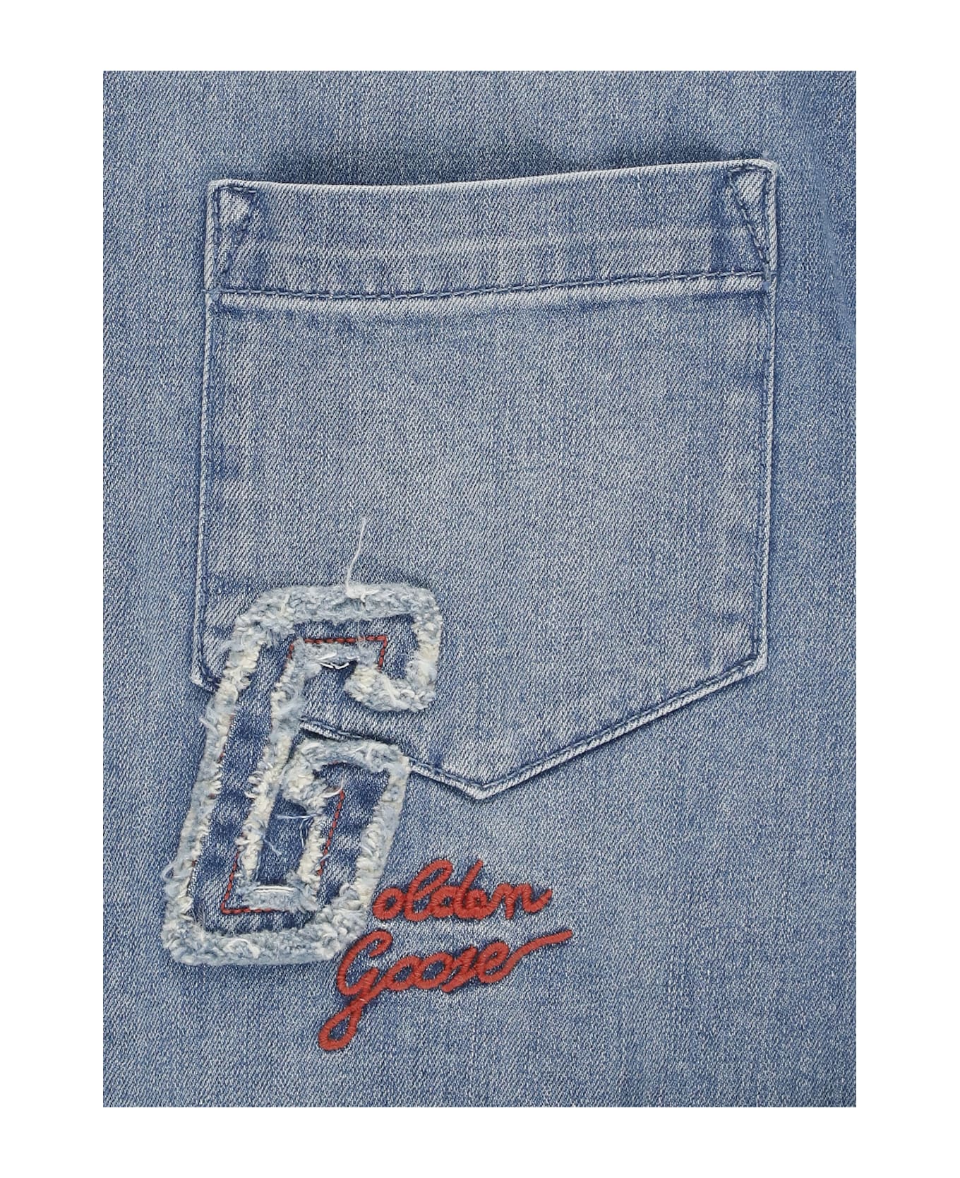 Golden Goose Denim Dress With Embroidery - Blue