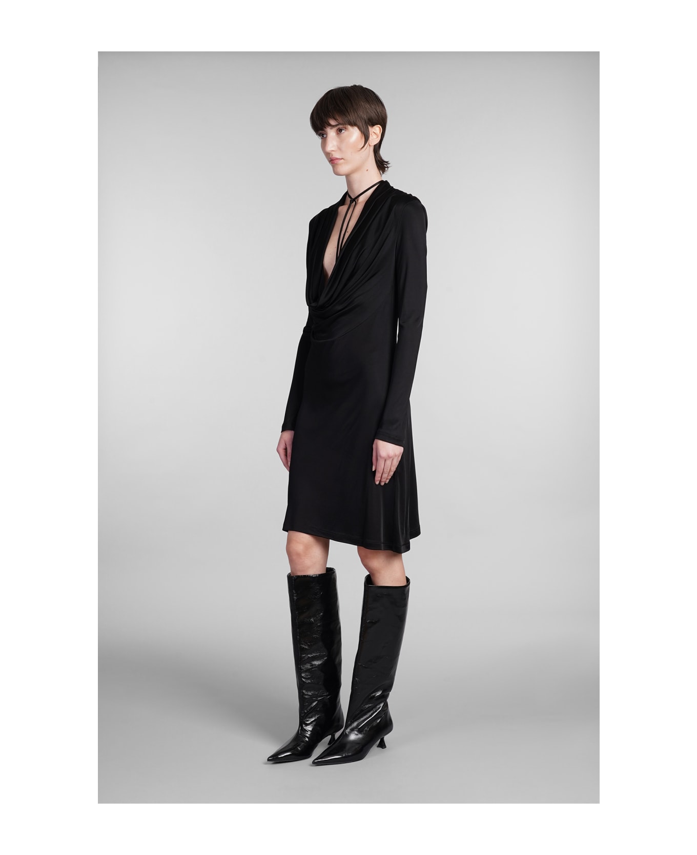 Helmut Lang Dress In Black Viscose - black