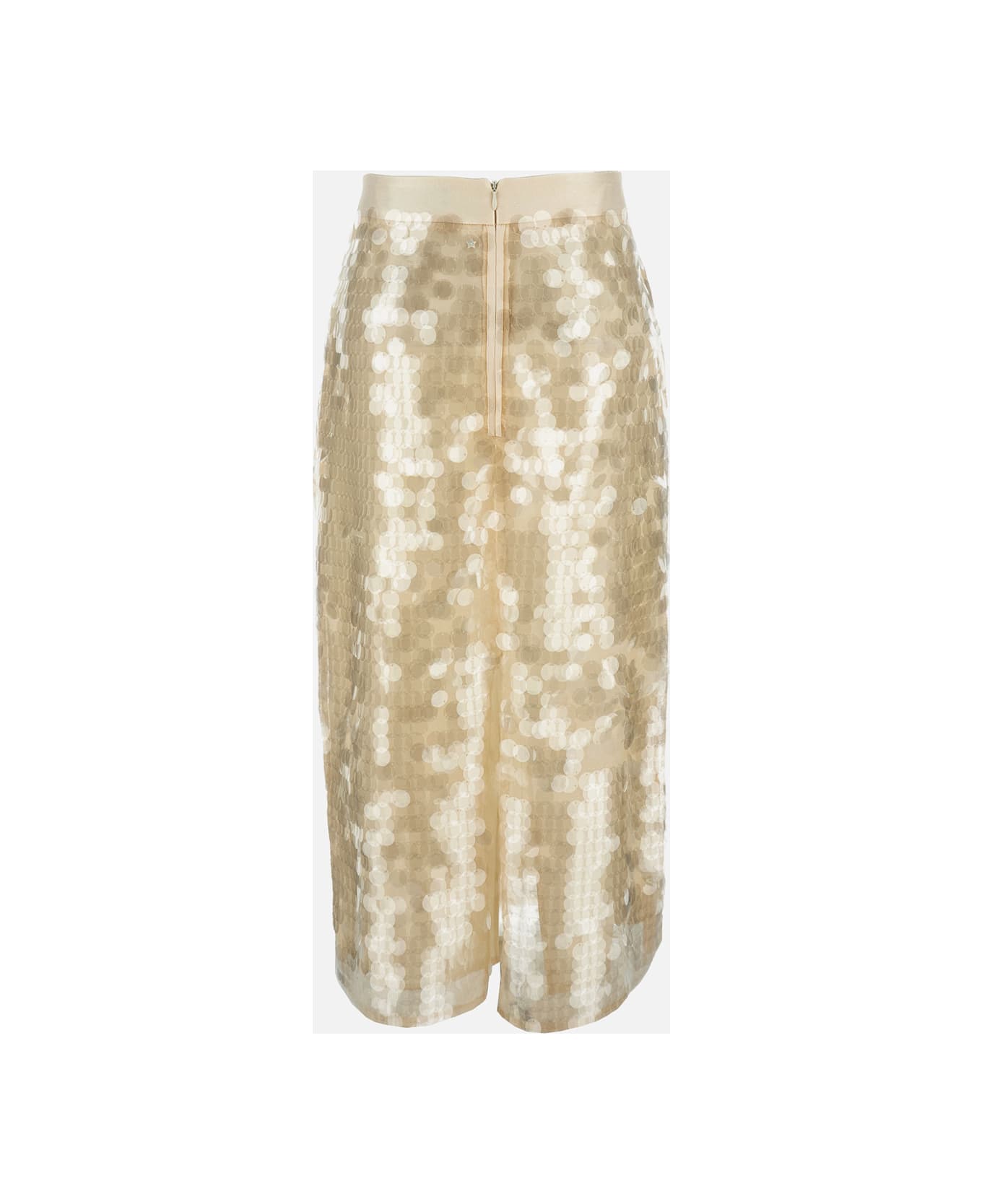 Lorena Antoniazzi Paillettes Midi Skirt - Beige
