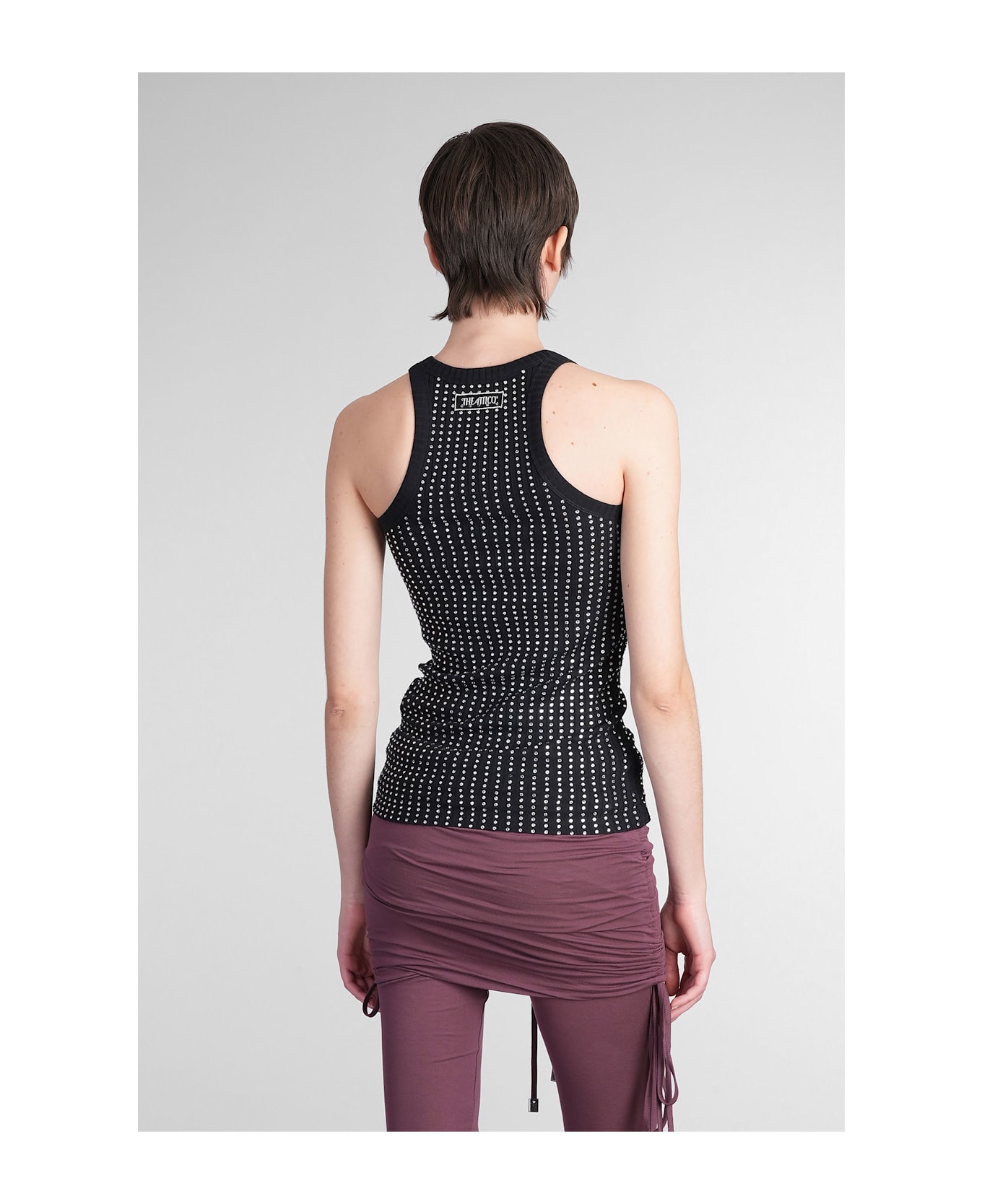 The Attico Topwear In Black Cotton - black