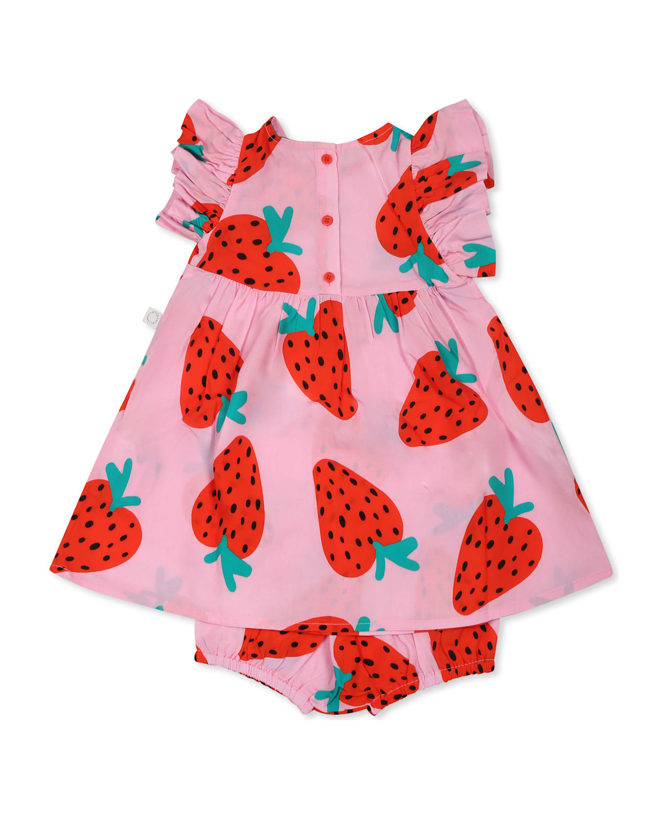 Stella McCartney Kids Pink Dress For Baby Girl With Strawberries - Pink