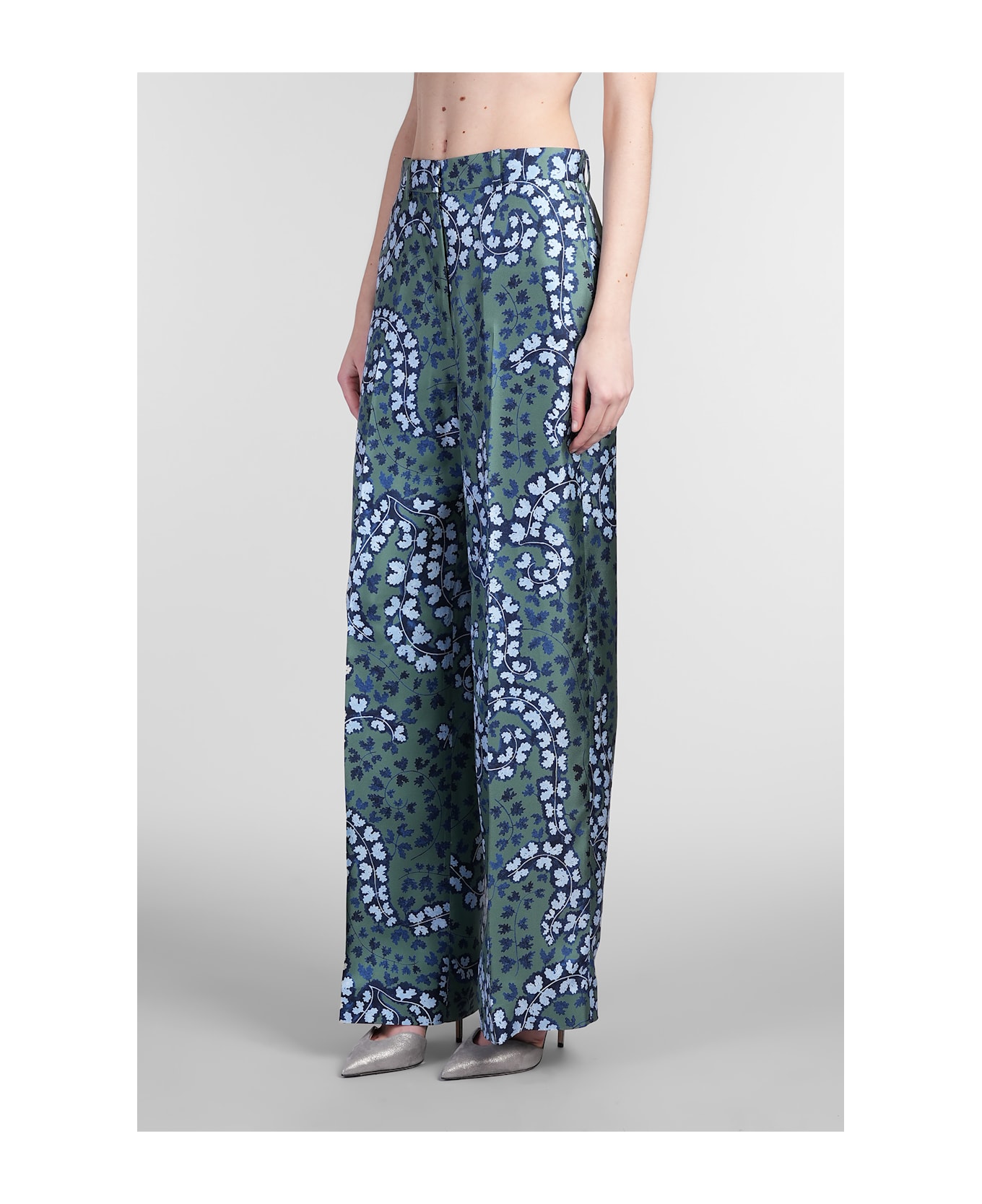 Lanvin Pants In Green Silk - green