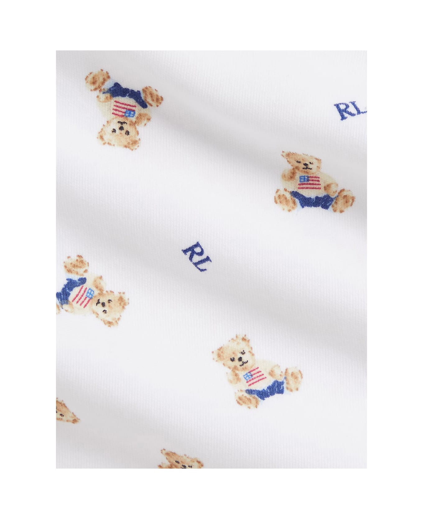 Polo Ralph Lauren White Set Of Three With Onesie And Matching Bib And Beanie With All-over Bear Print In Cotton Baby - White