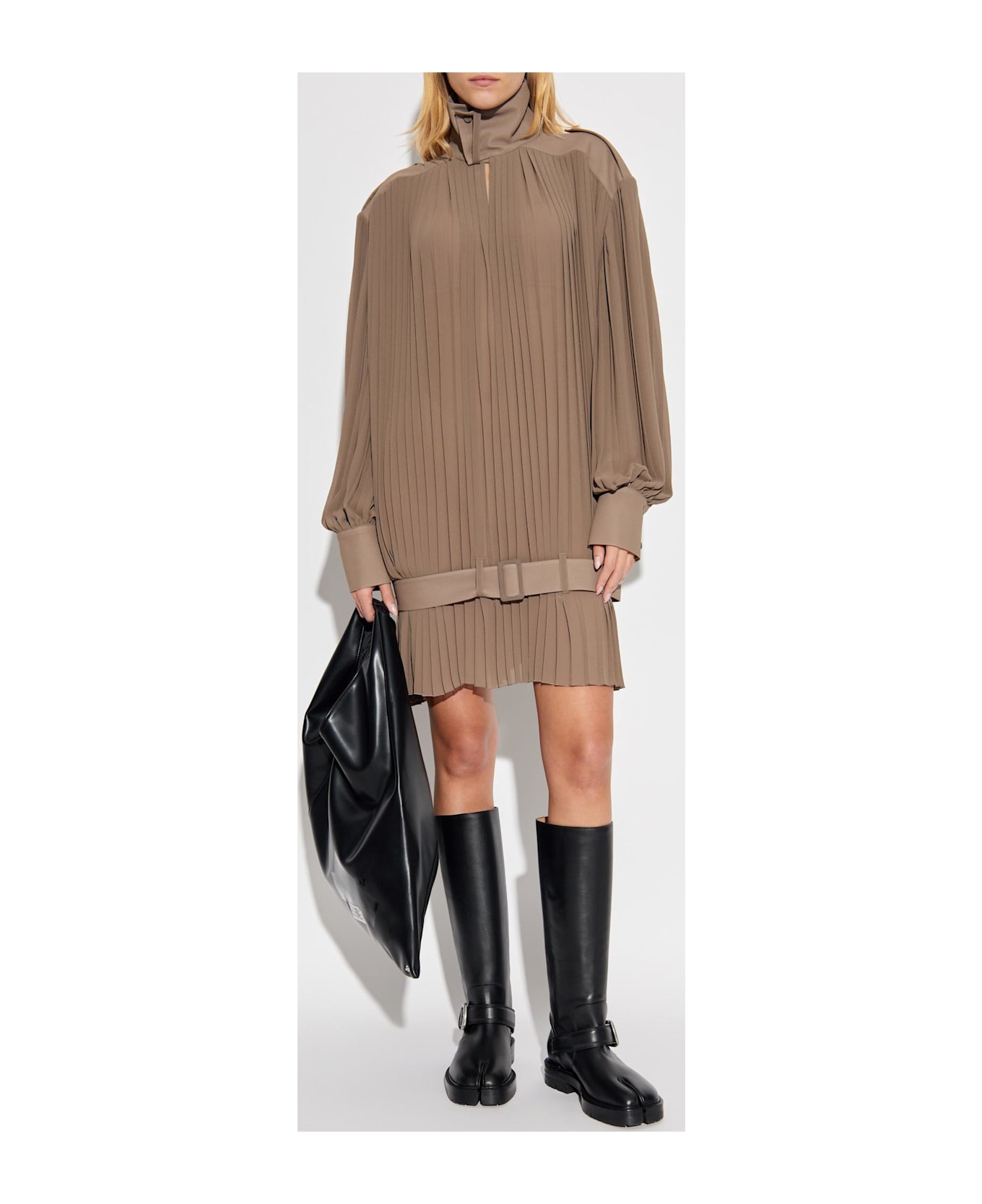 MM6 Maison Margiela Pleated Dress - Beige