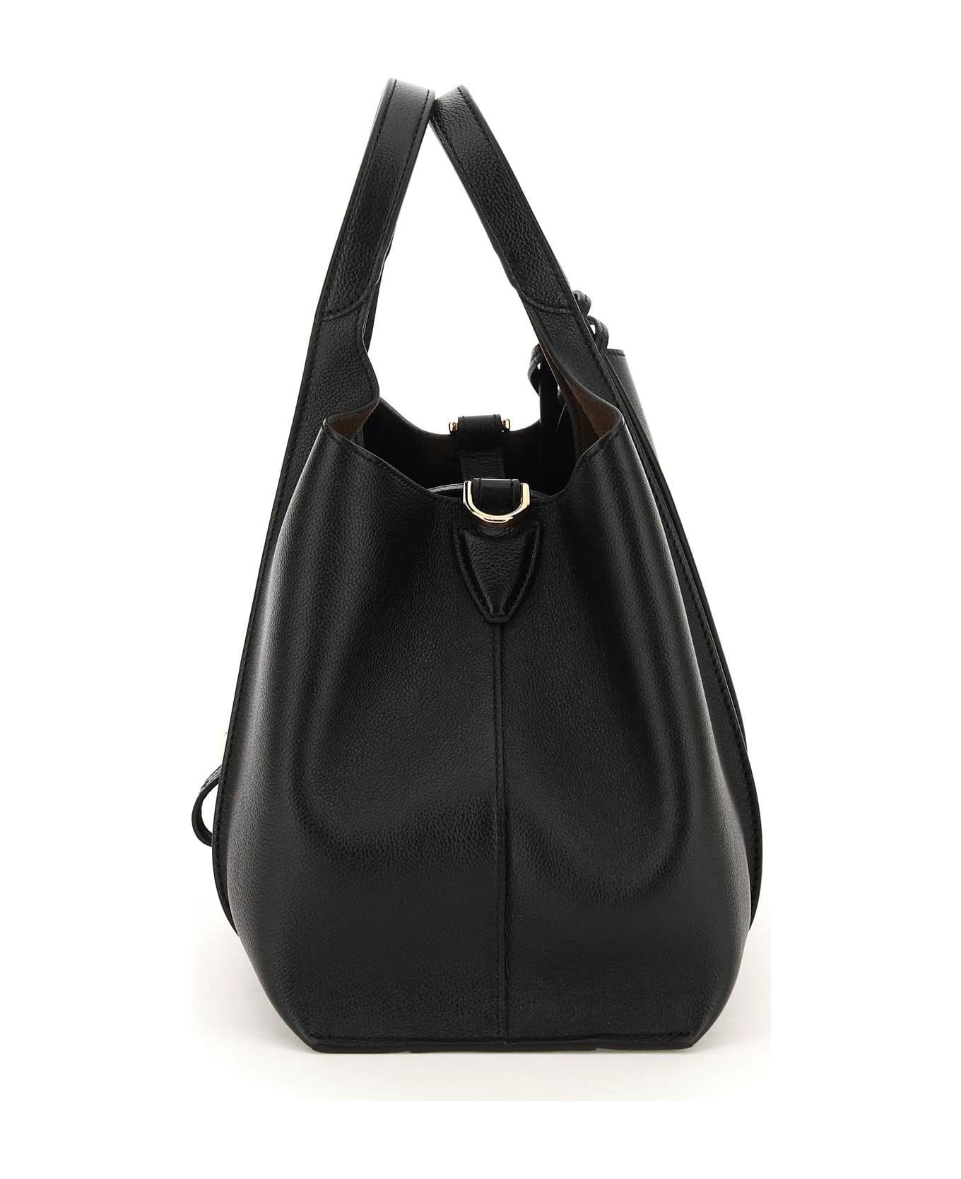 Tod's T Timeless Mini Leather Shopping Bag - NERO (Black)