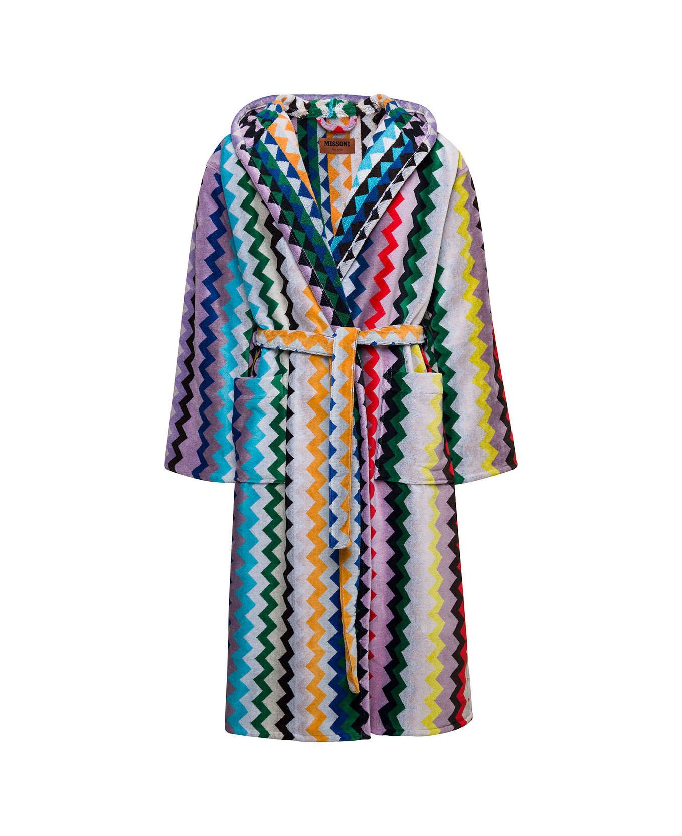 Missoni 
carlie
 Multicolor Hooded Bathrobe And Zig Zag Motif In Cotton - Multicolor