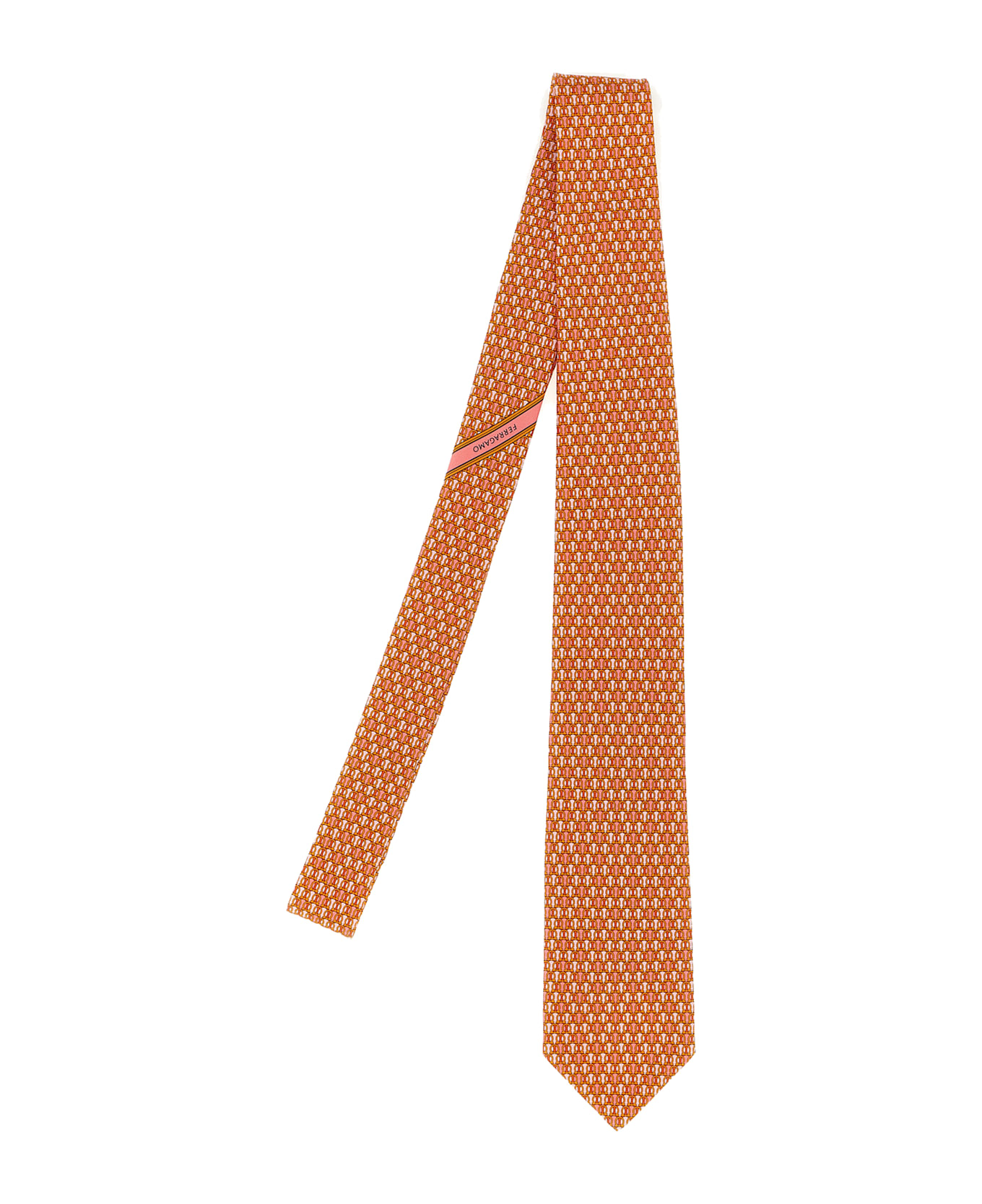 Ferragamo Gancini Polka Dot Print Tie - Orange