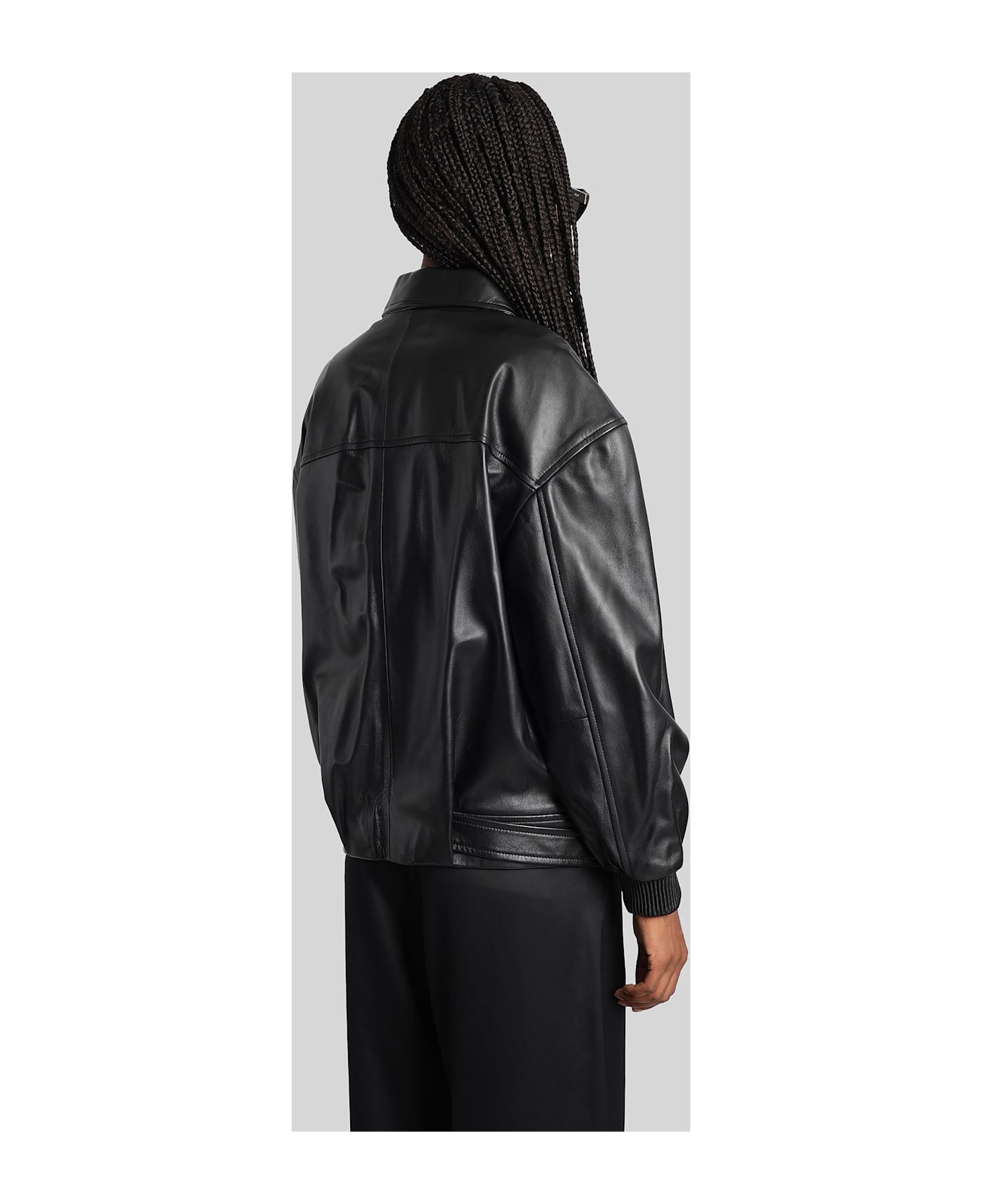 IRO Manka Biker Jacket In Black Leather - black
