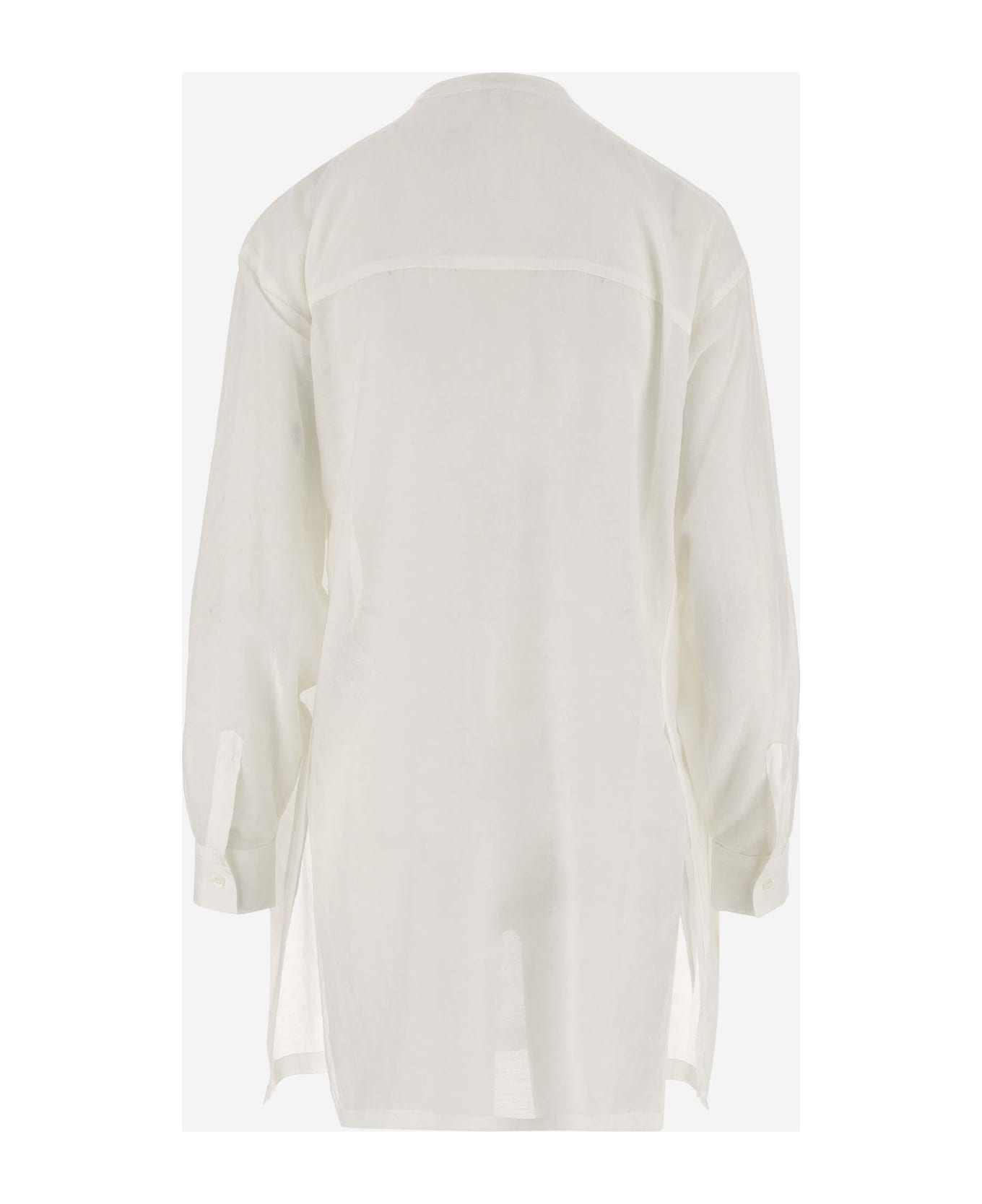 Aspesi Cotton And Silk Long Shirt - White シャツ