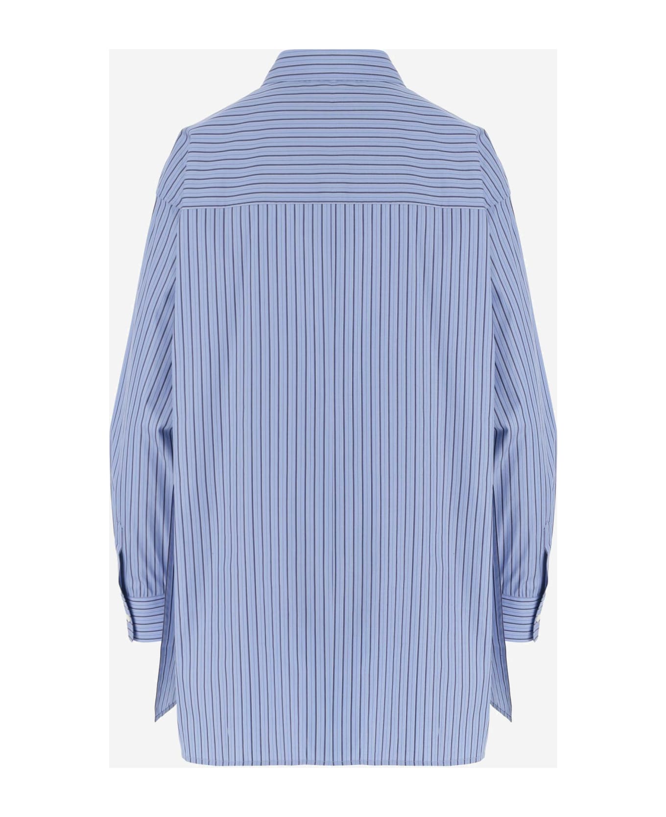 Aspesi Cotton Shirt With Striped Pattern - Blue
