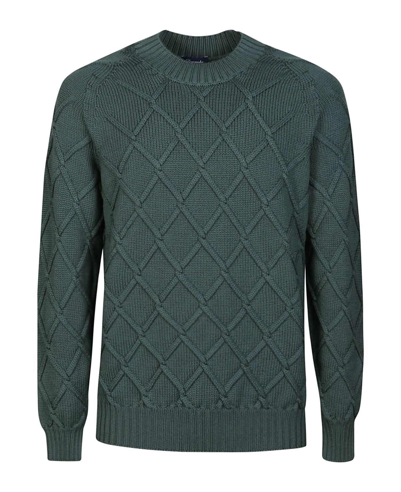 Drumohr Long Sleeve Round Neck Sweater - Verde ニットウェア