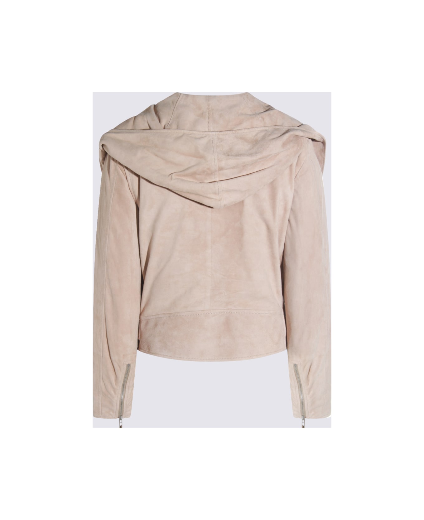 Alaia Beige Leather Jacket - BEIGE CLAIR
