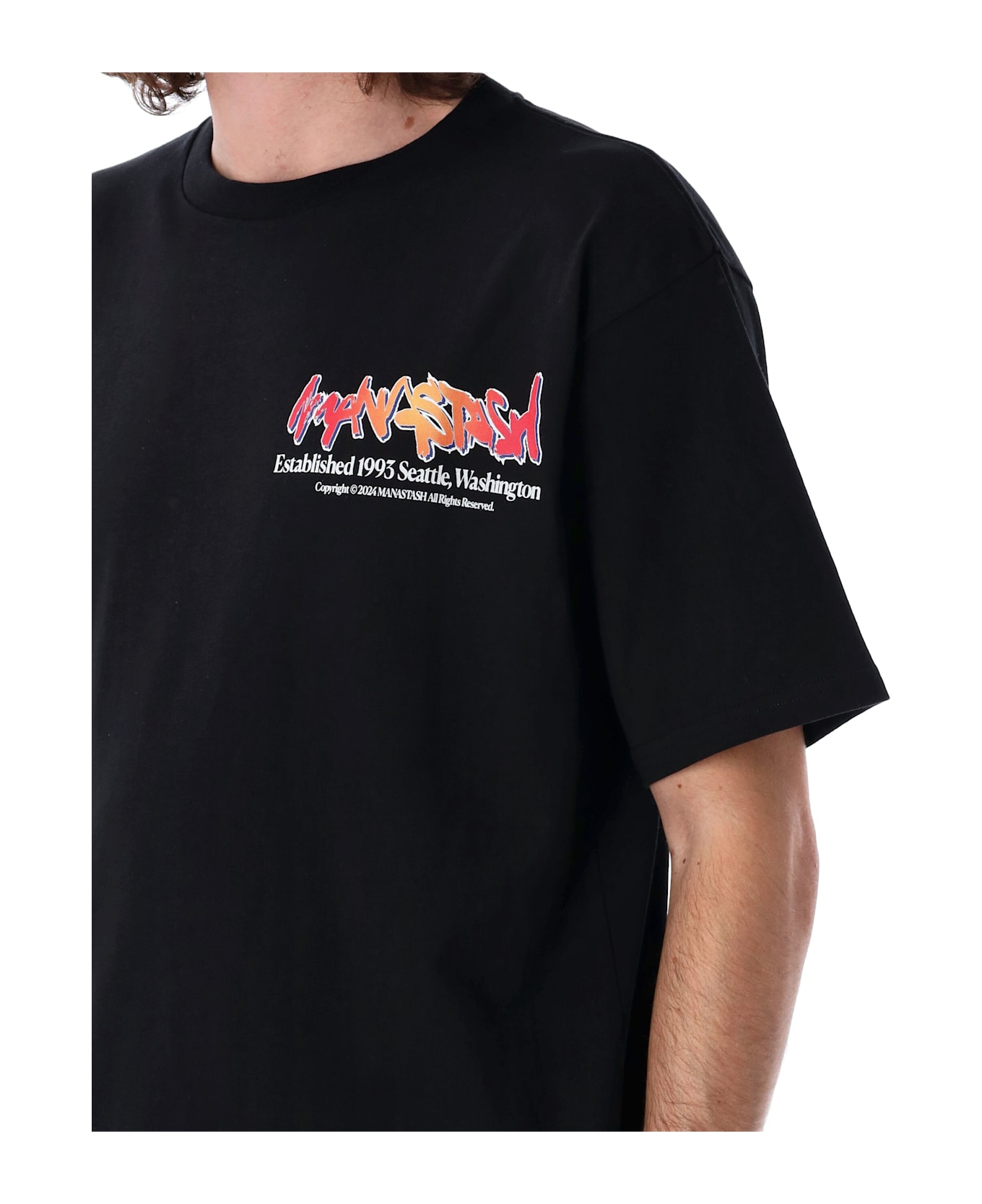 Manastash Citee Paint Logo T-shirt - BLACK