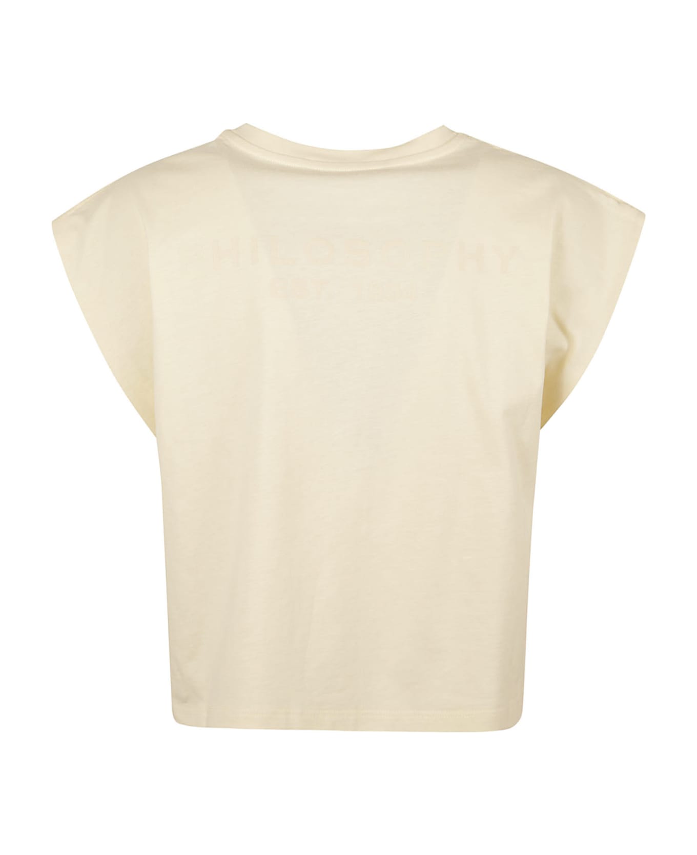 Philosophy di Lorenzo Serafini Rhinestone Embellished Sleeveless T-shirt - Fantasia avorio