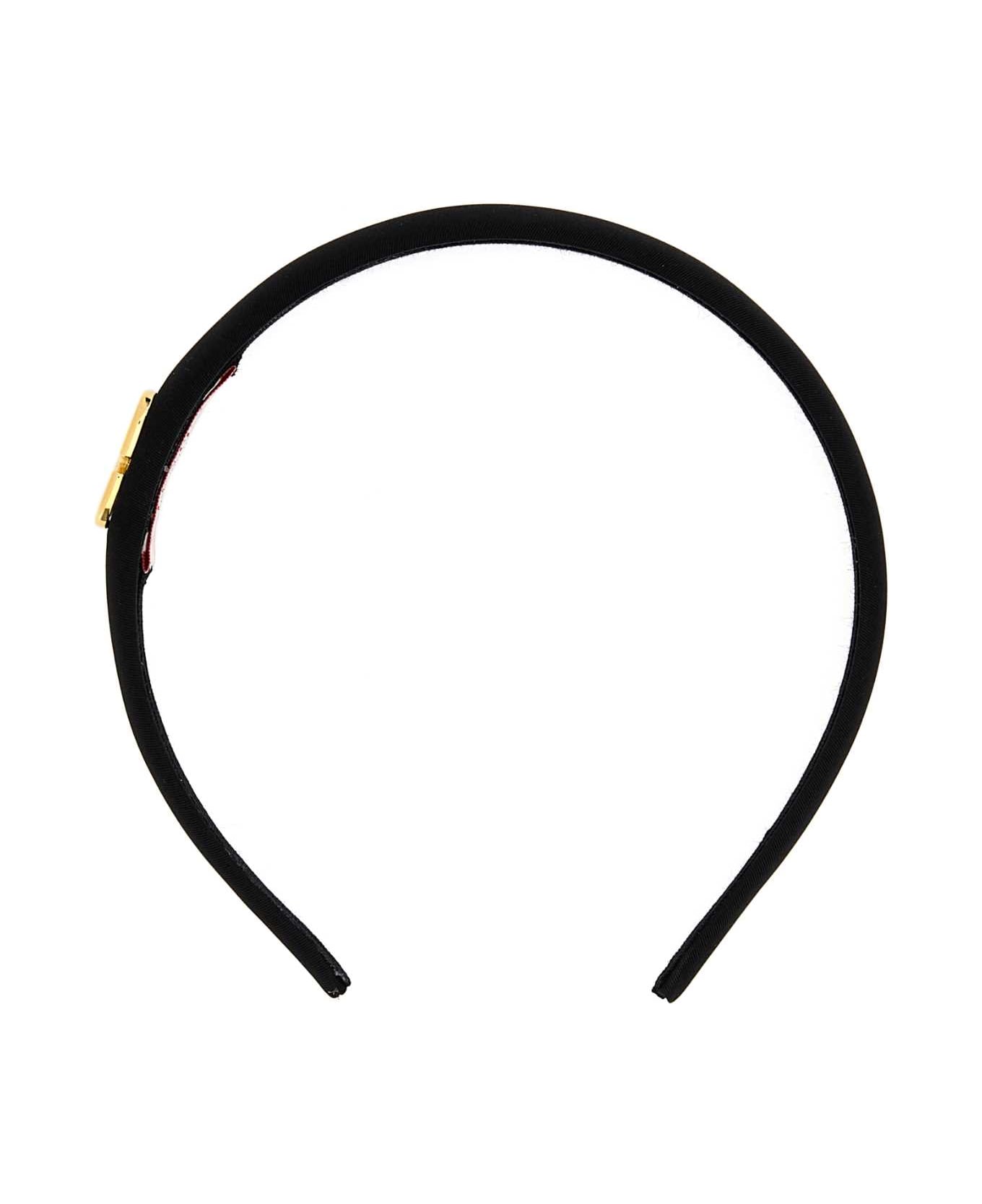 Valentino Garavani Black Silk Hairband - NEROORO