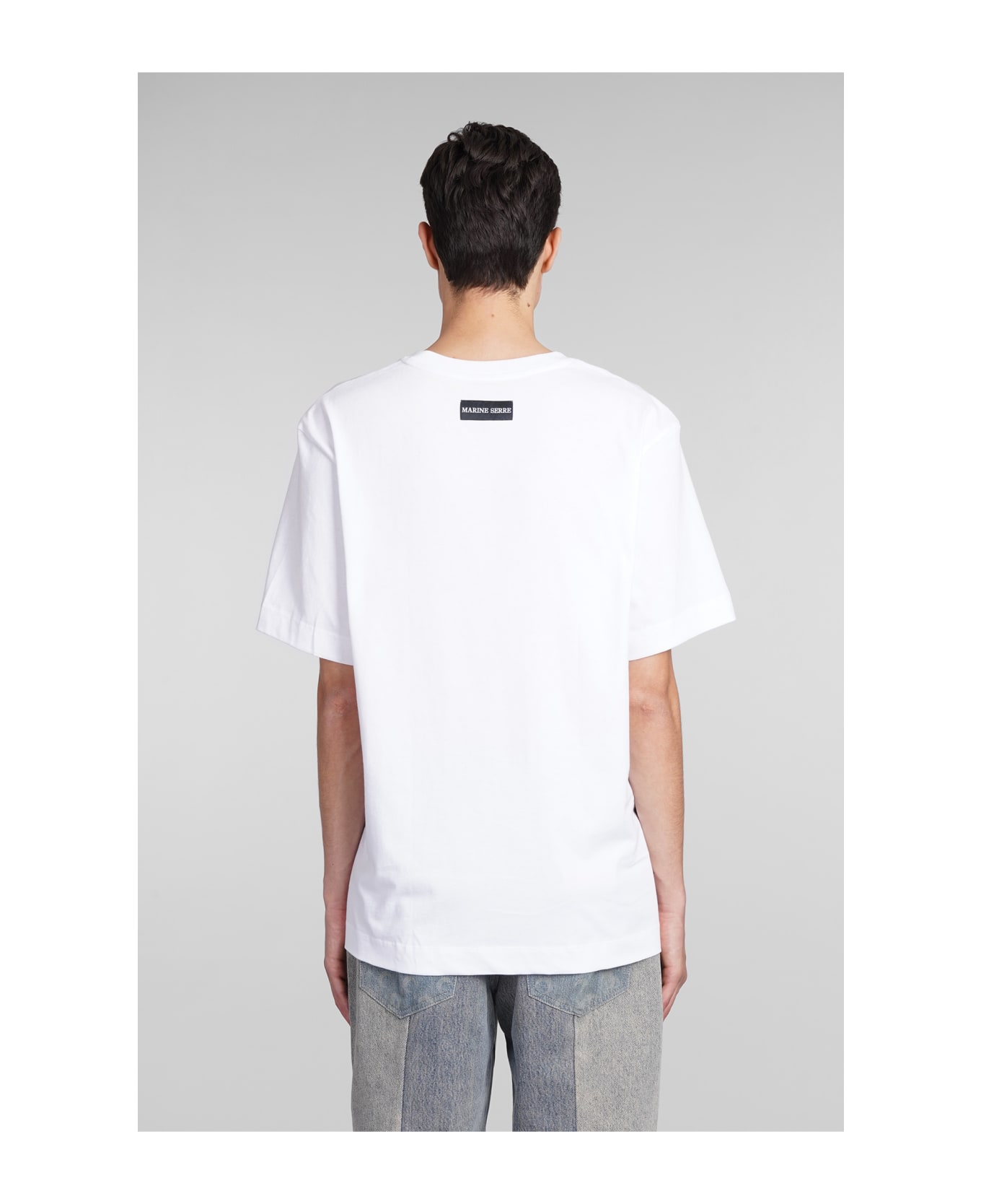 Marine Serre Organic Cotton Jersey Plain T-shirt - WHITE