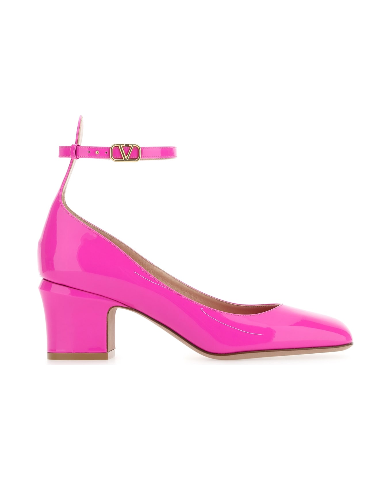 Valentino Garavani Pink Pp Leather Tan-go Pumps - UWT