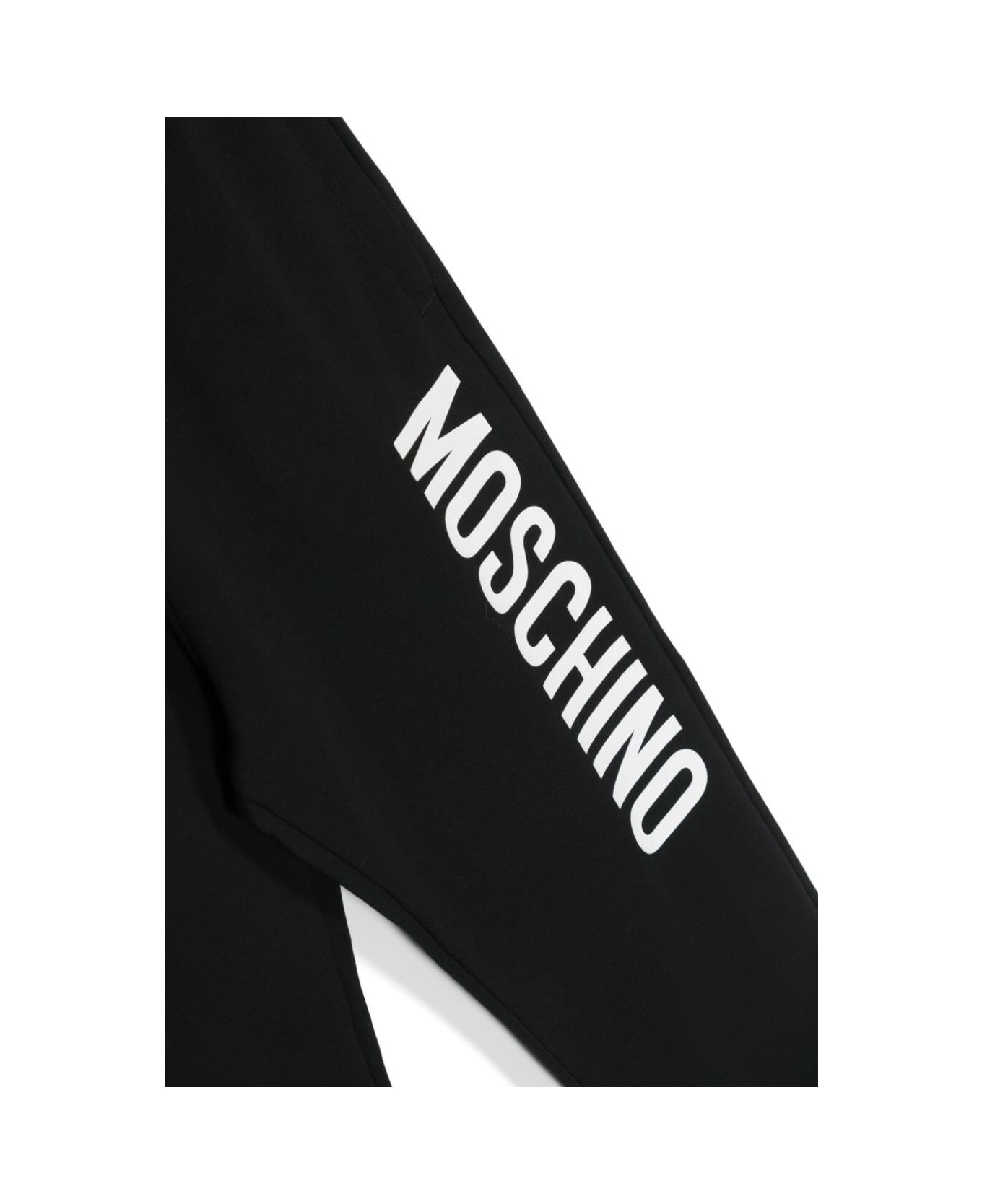 Moschino Jogger Pants With Logo In Stretch Cotton Boy - Black