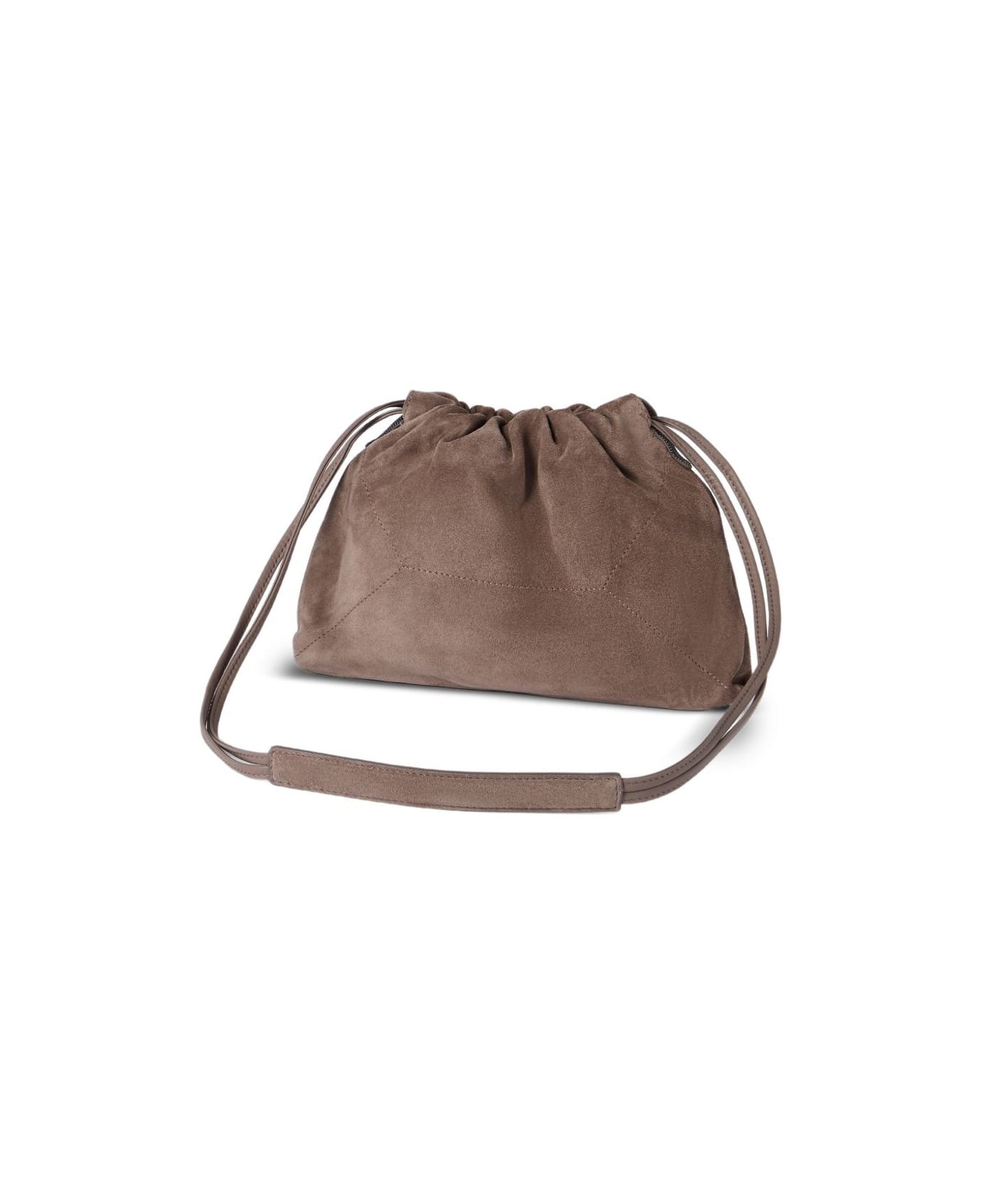 Brunello Cucinelli Leather Shoulder Bag - Beige