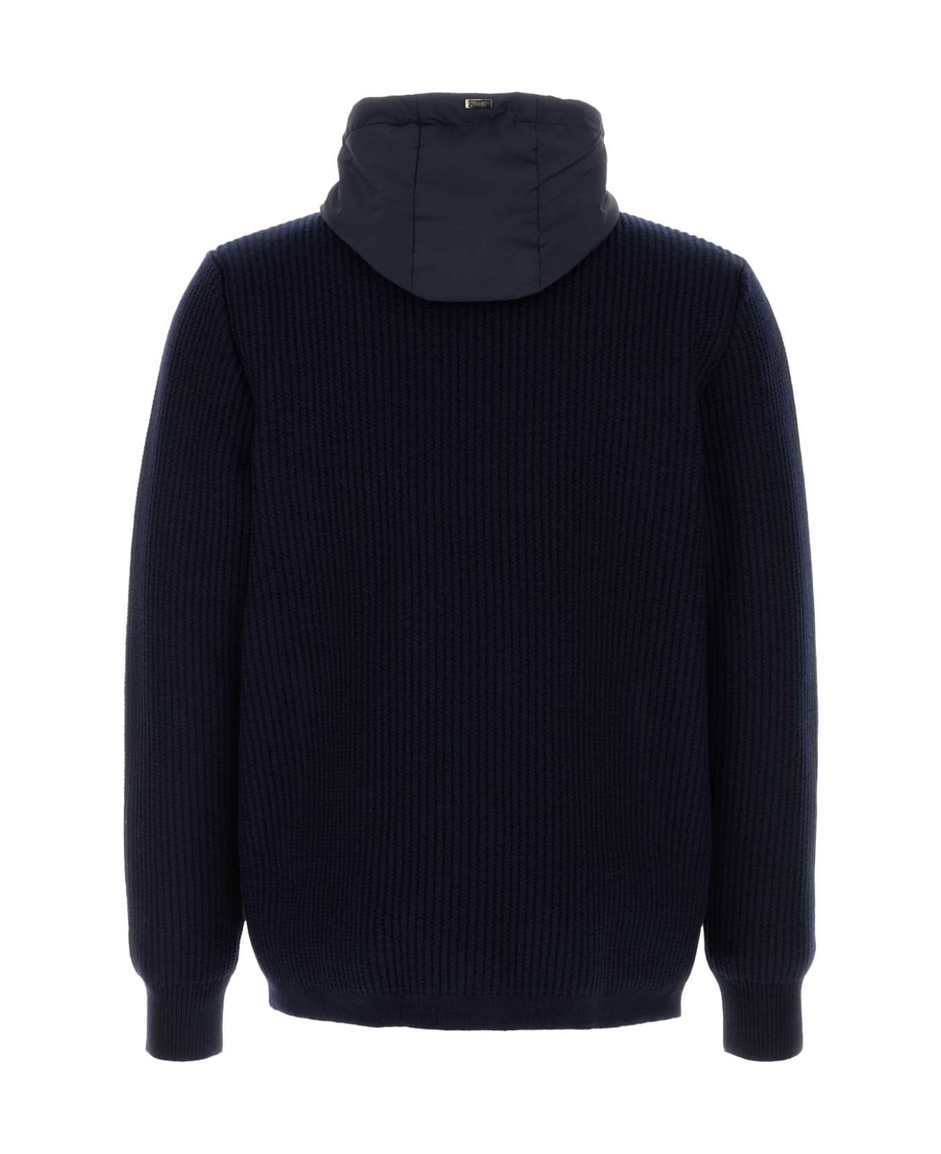 Herno Navy Blue Wool Jacket - NAVY