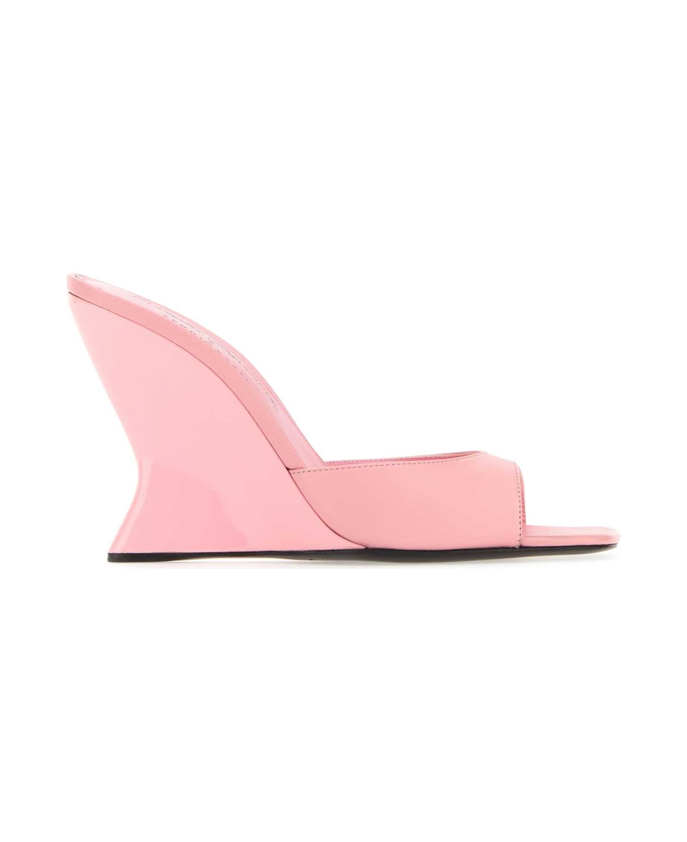 Sergio Rossi Pink Nappa Leather Evangelie Mules - Multicolor