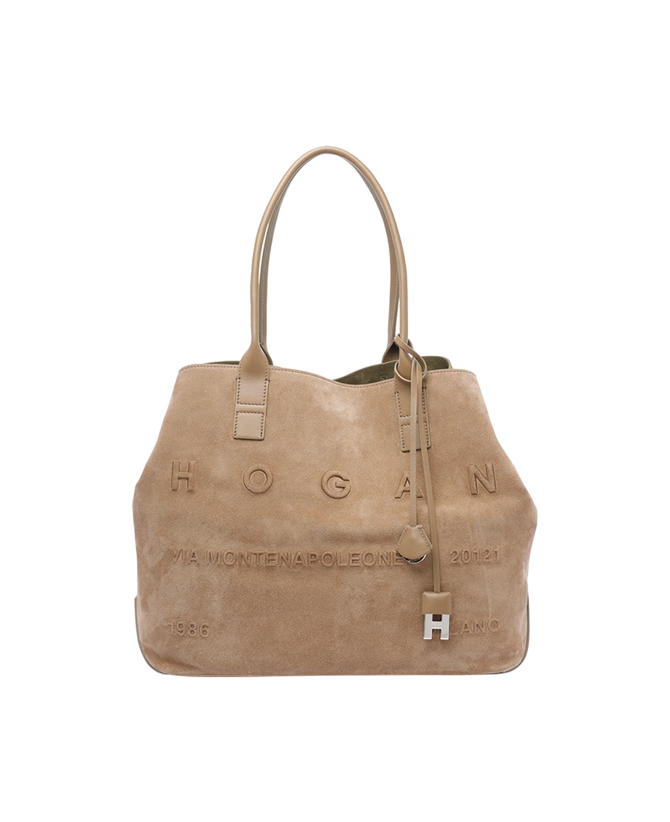 Hogan Medium Hogan Script Shopping Bag - Beige