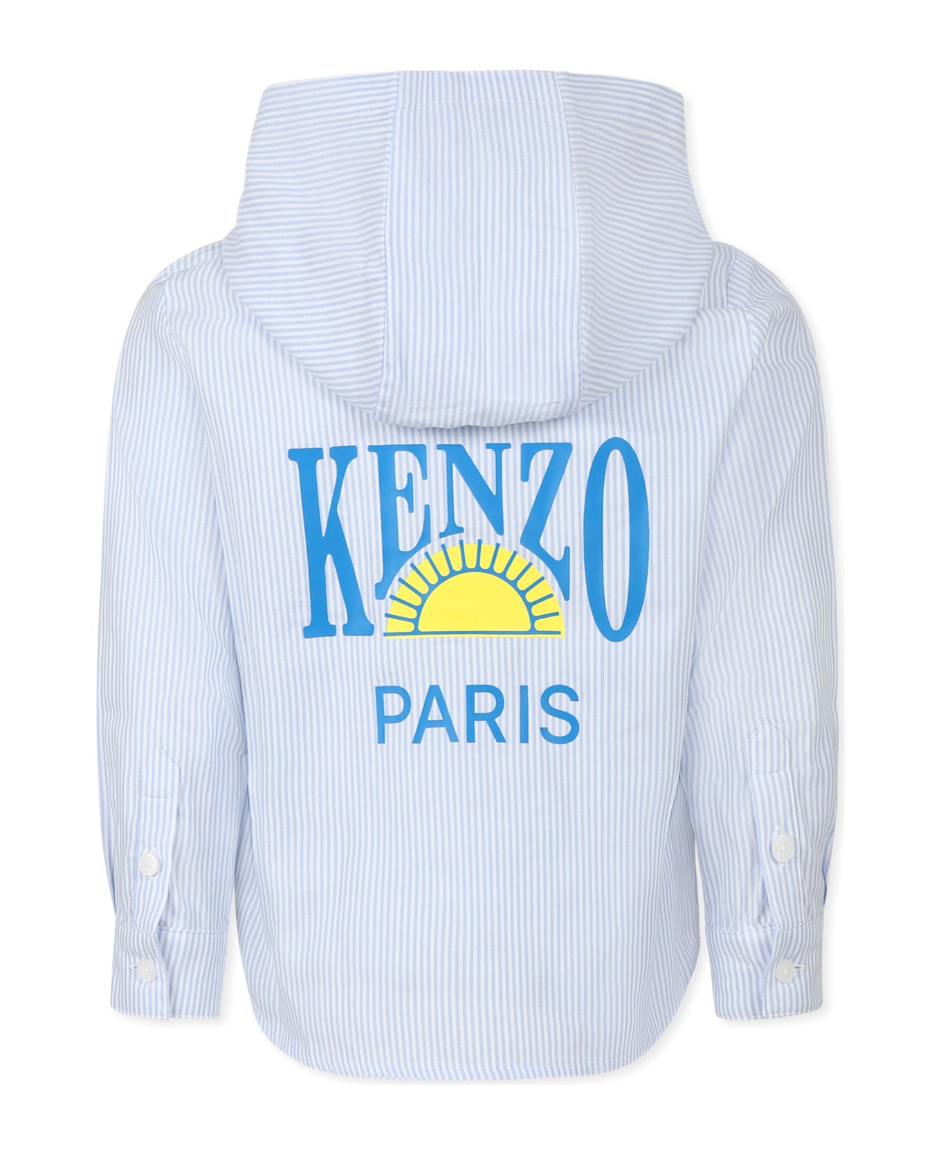 Kenzo Kids Blue Sweatshirt For Boy With Logo - Light Blue