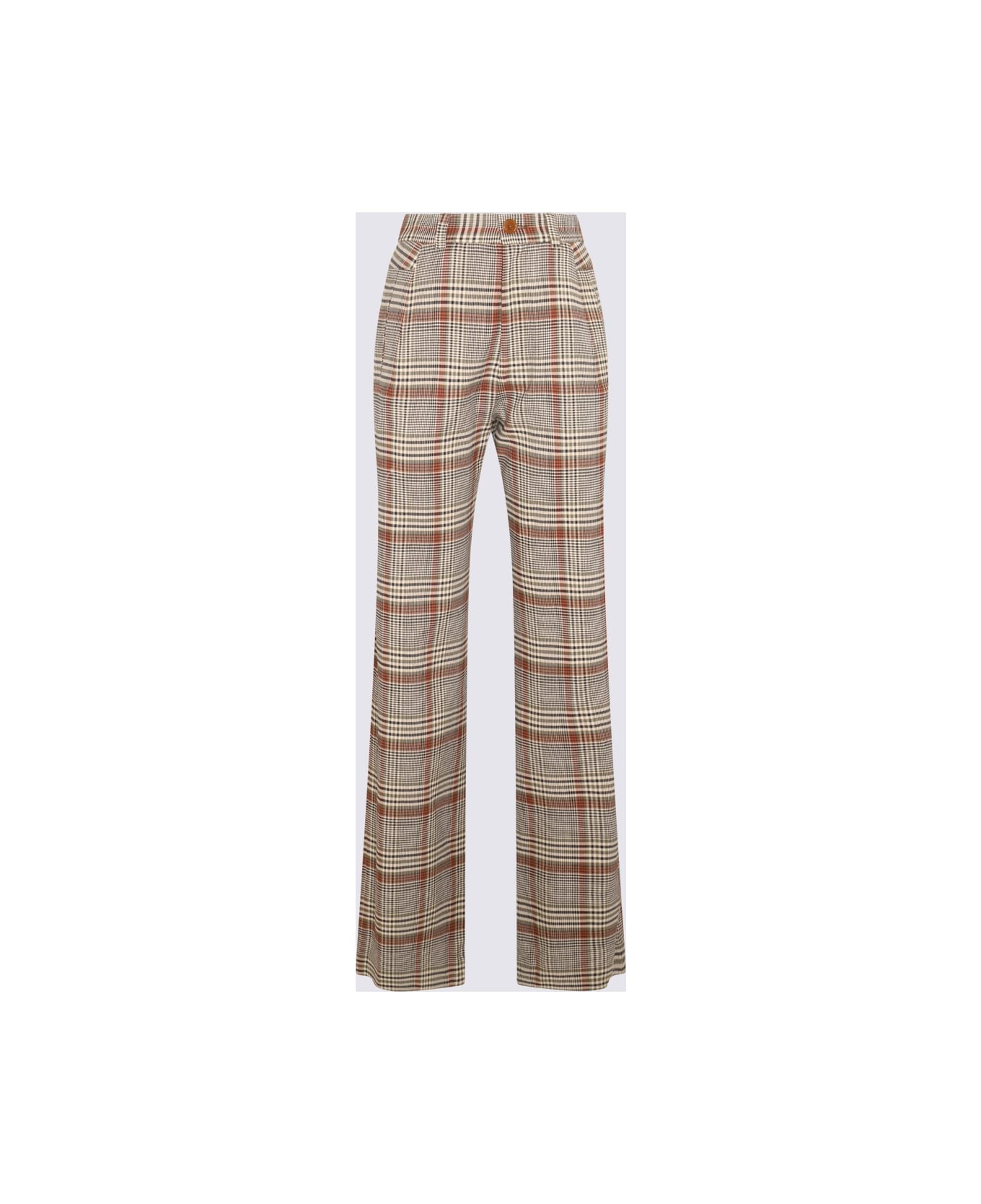 Vivienne Westwood Brown Multicolour Viscose-wool Blend Trousers - Green ボトムス